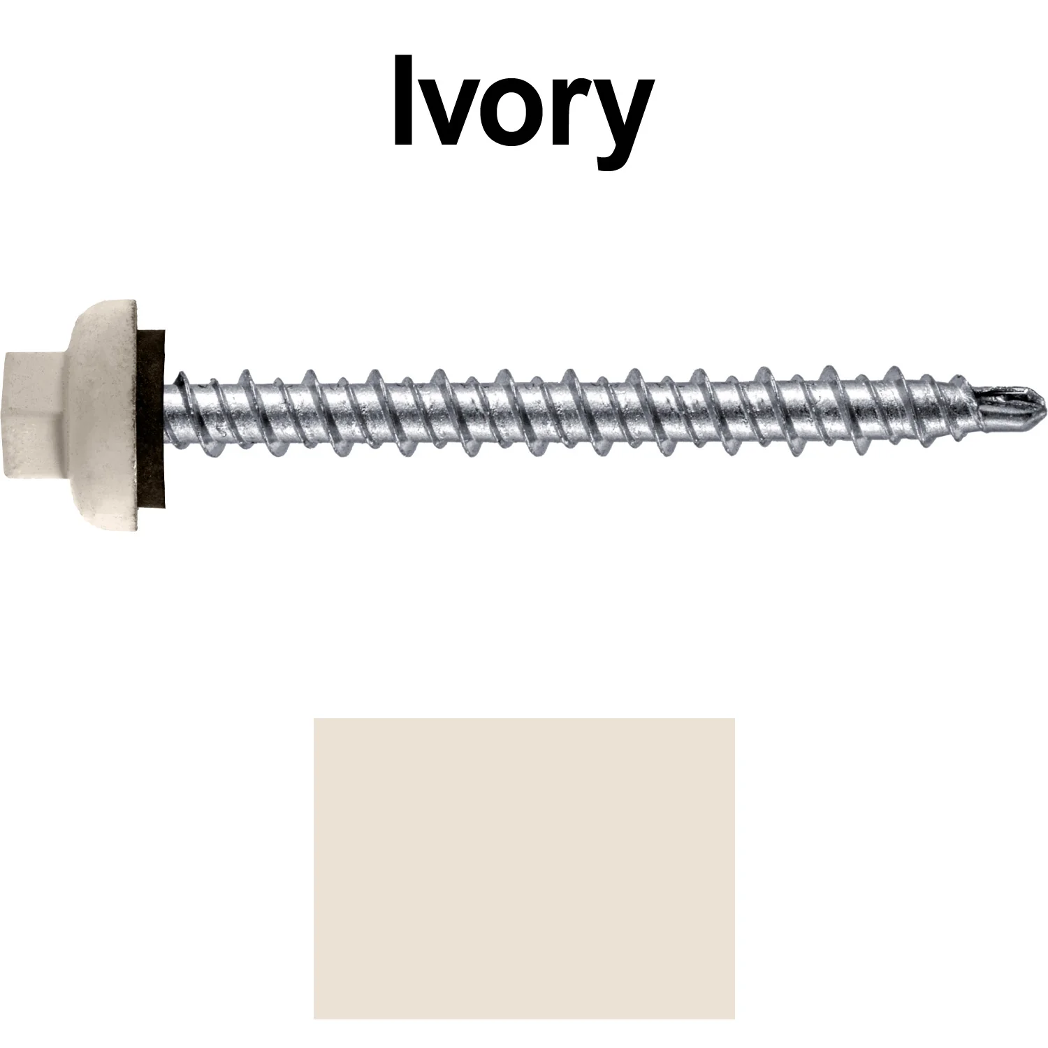 10 X 2” Zinc Aluminum Cap MINI-DRILLER Roofing Screws HI-LO THREAD Zinc Plated Carbon Steel Shank - EPDM Washer - Colored head - Image 96