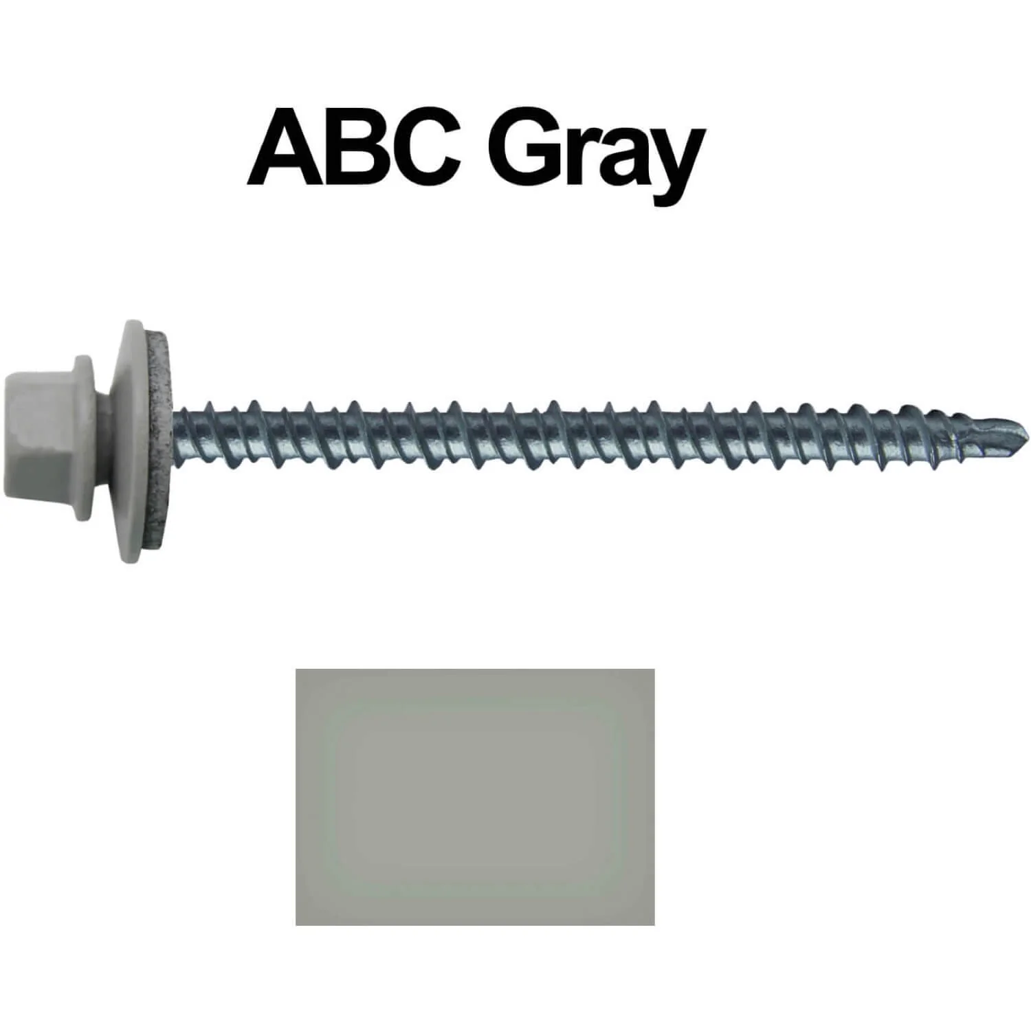 #10 x 3" Mini Driller Sheet Metal Roofing Screw - Hex Washer Head -  Self starting metal to wood siding screws. EPDM washer. Colored head. - Image 46