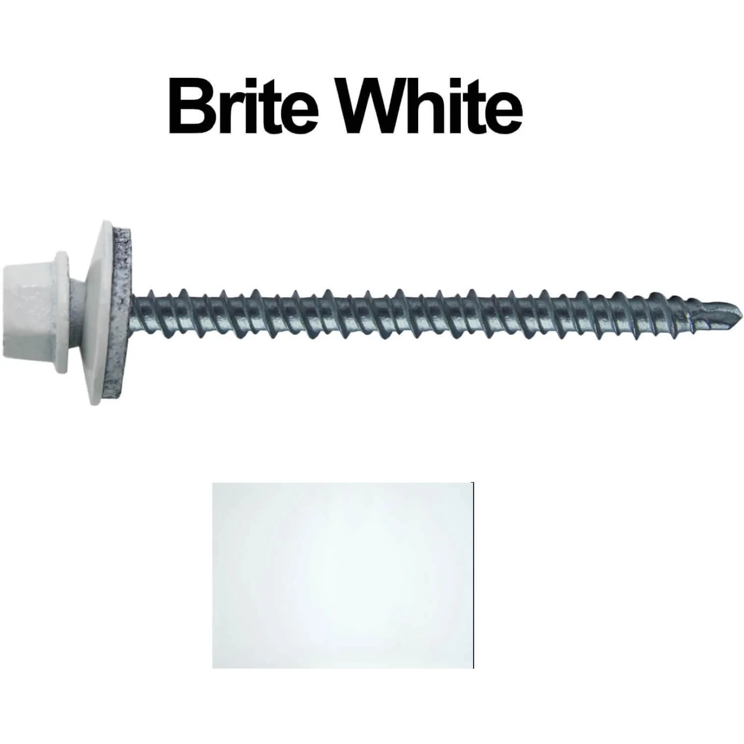 #10 x 3" Mini Driller Sheet Metal Roofing Screw - Hex Washer Head -  Self starting metal to wood siding screws. EPDM washer. Colored head. - Image 57