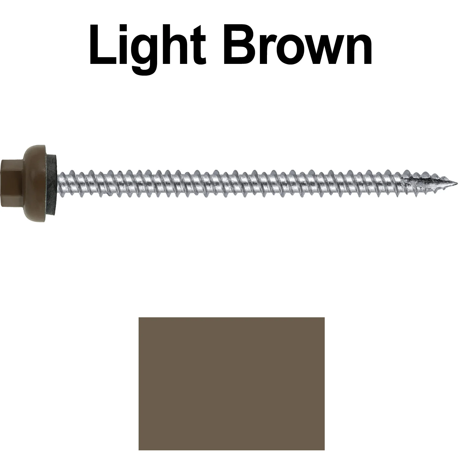 10 X 3“ HI-LO Zinc Aluminum Cap Metal Roofing Screws - Hex Washer Head - Self starting/self tapping - EPDM washer. Colored head. - Image 100