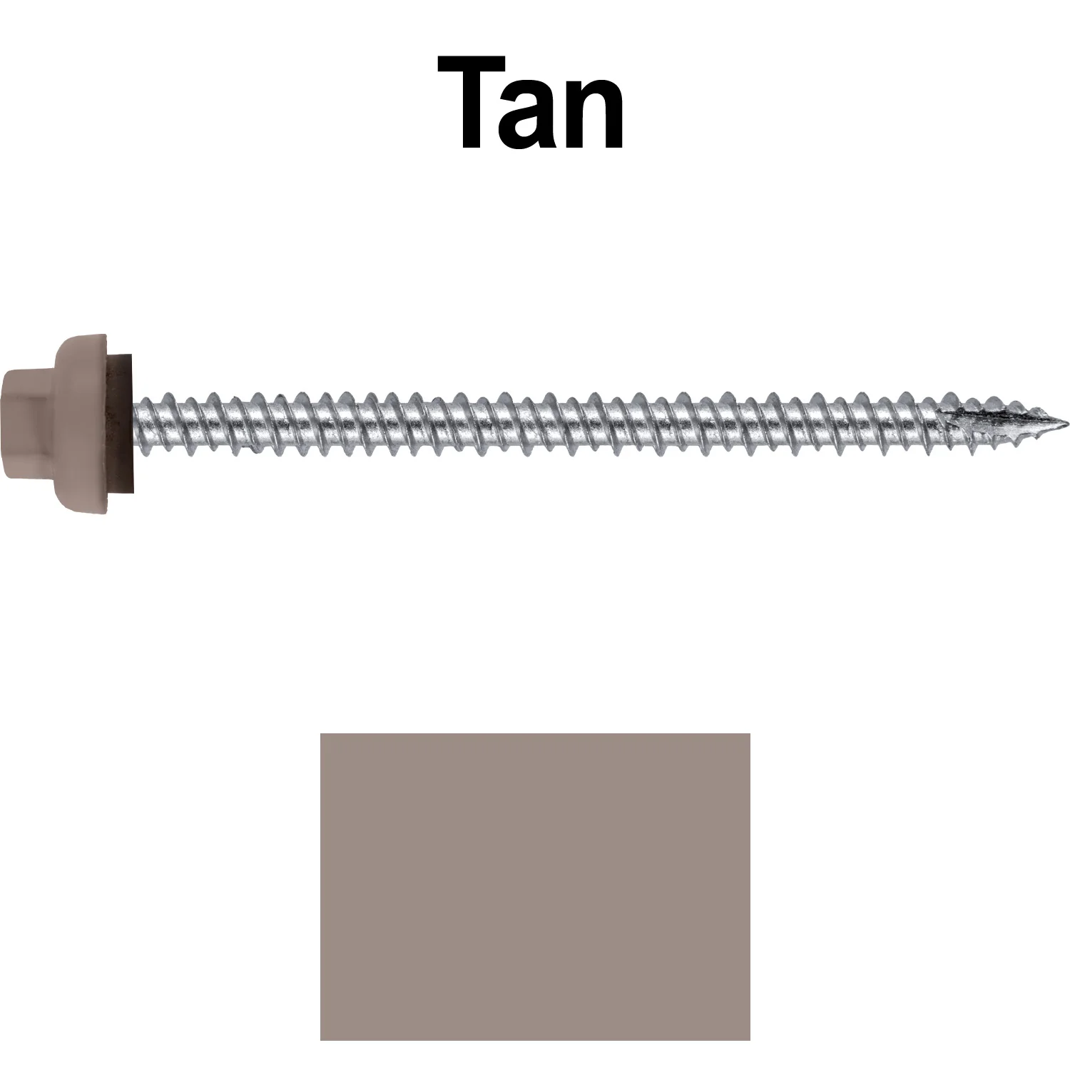 10 X 3“ HI-LO Zinc Aluminum Cap Metal Roofing Screws - Hex Washer Head - Self starting/self tapping - EPDM washer. Colored head. - Image 124