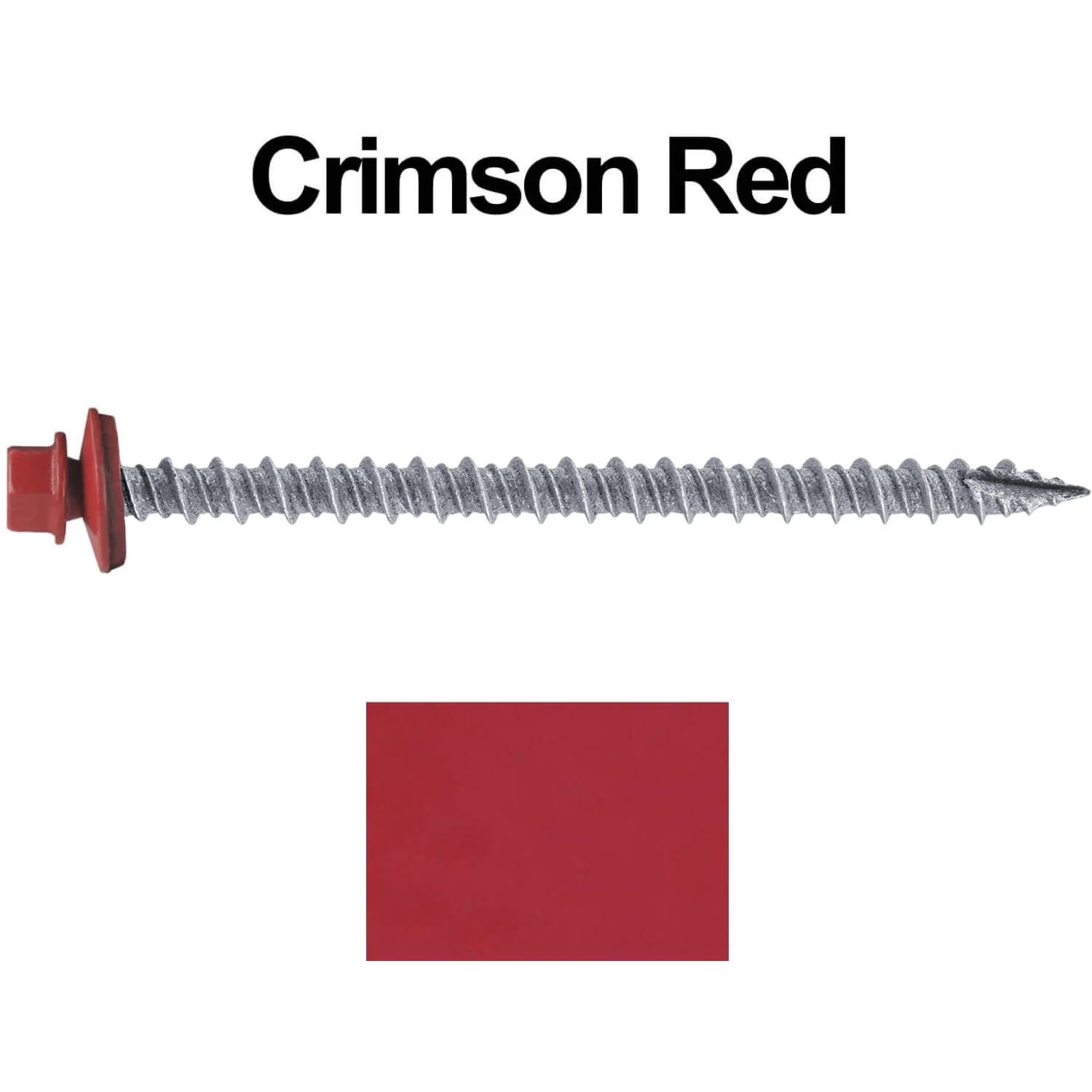 #10 x 3" Metal ROOFING SCREWS - Hex Washer Head - Self starting/self tapping - EPDM washer. Colored head. - Image 14