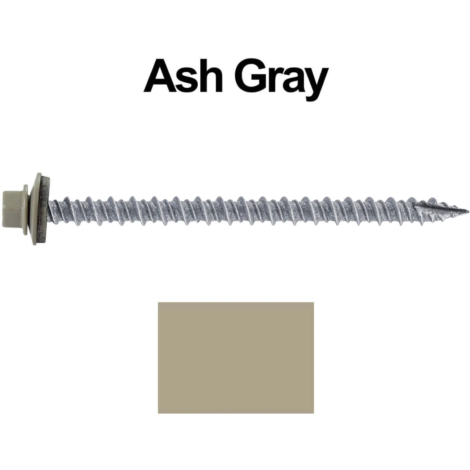 #10 x 3" Metal ROOFING SCREWS - Hex Washer Head - Self starting/self tapping - EPDM washer. Colored head. - Image 162