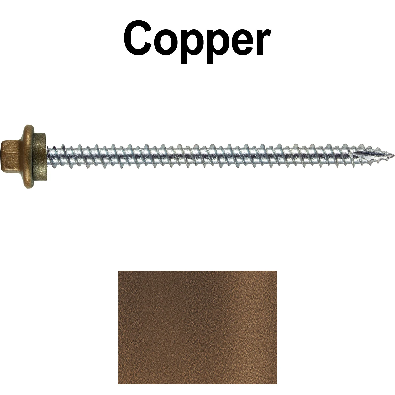 10 x 3” - STAINLESS HEX / ZINC Sheet Metal Roof Screw. Self starting metal to wood siding screws. EPDM washer. Colored head. - Image 71