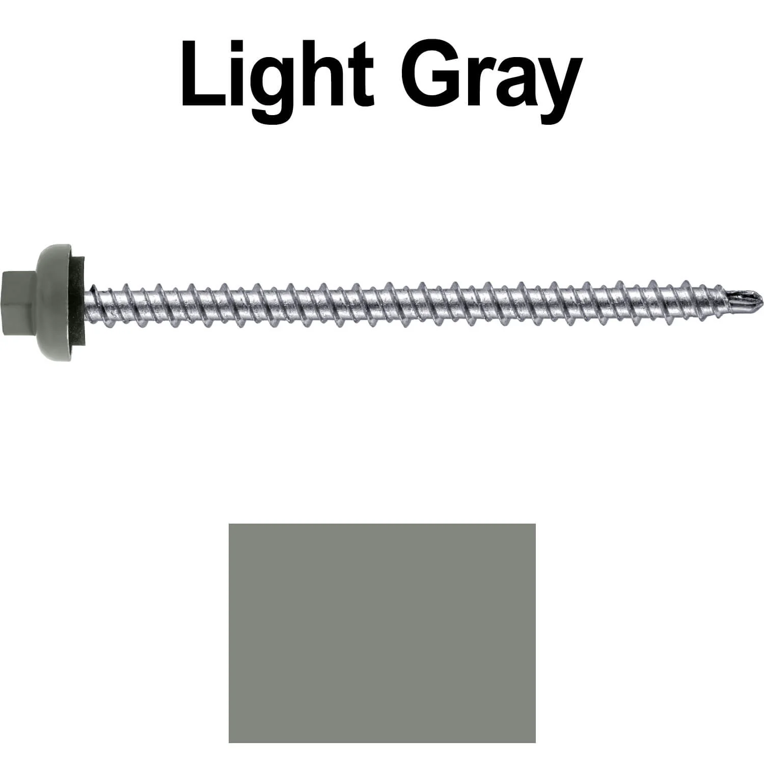 10 X 3" Zinc Aluminum Cap MINI-DRILLER Roofing Screws HI-LO THREAD Zinc Plated Carbon Steel Shank - EPDM Washer - Colored head - Image 101
