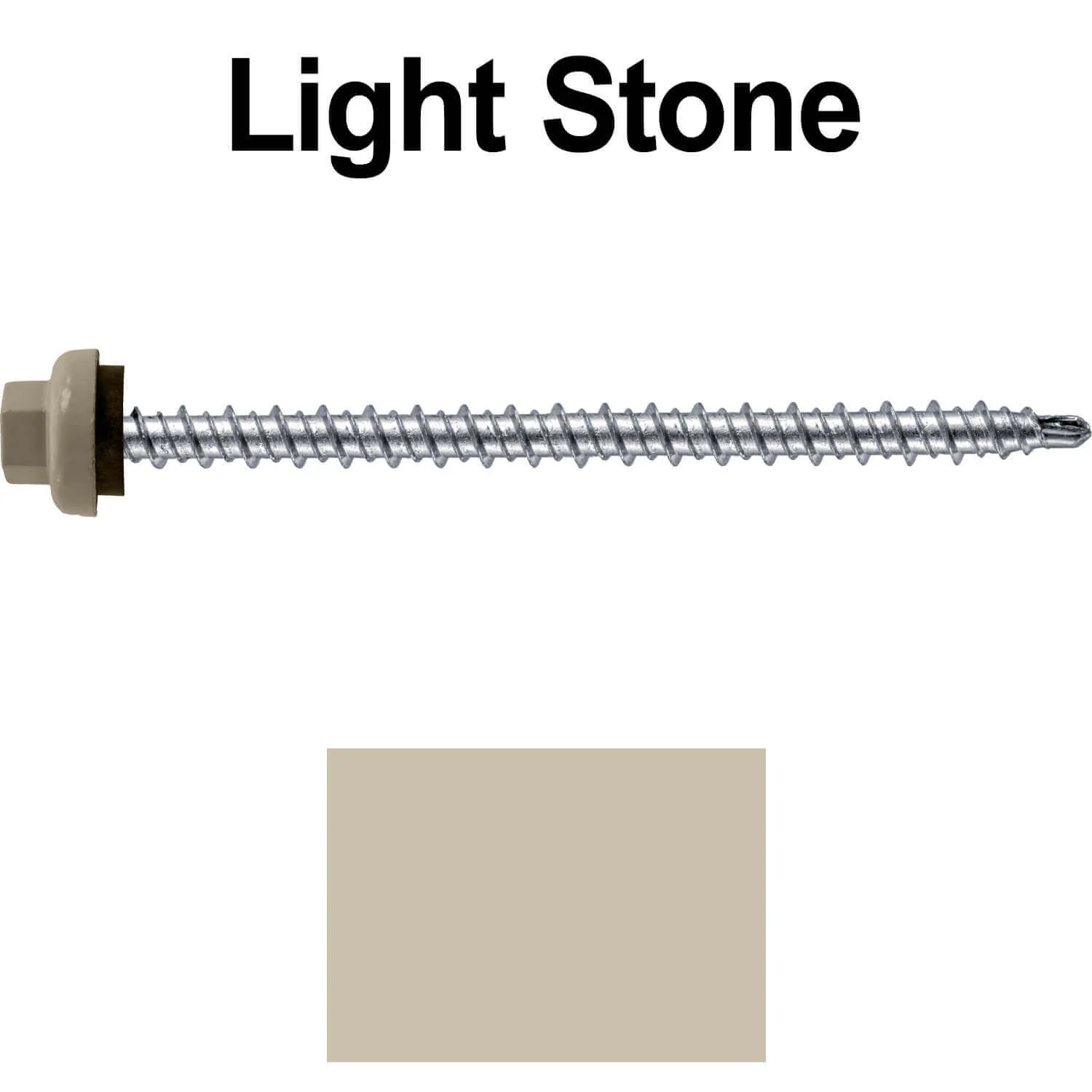 10 X 3" Zinc Aluminum Cap MINI-DRILLER Roofing Screws HI-LO THREAD Zinc Plated Carbon Steel Shank - EPDM Washer - Colored head - Image 103