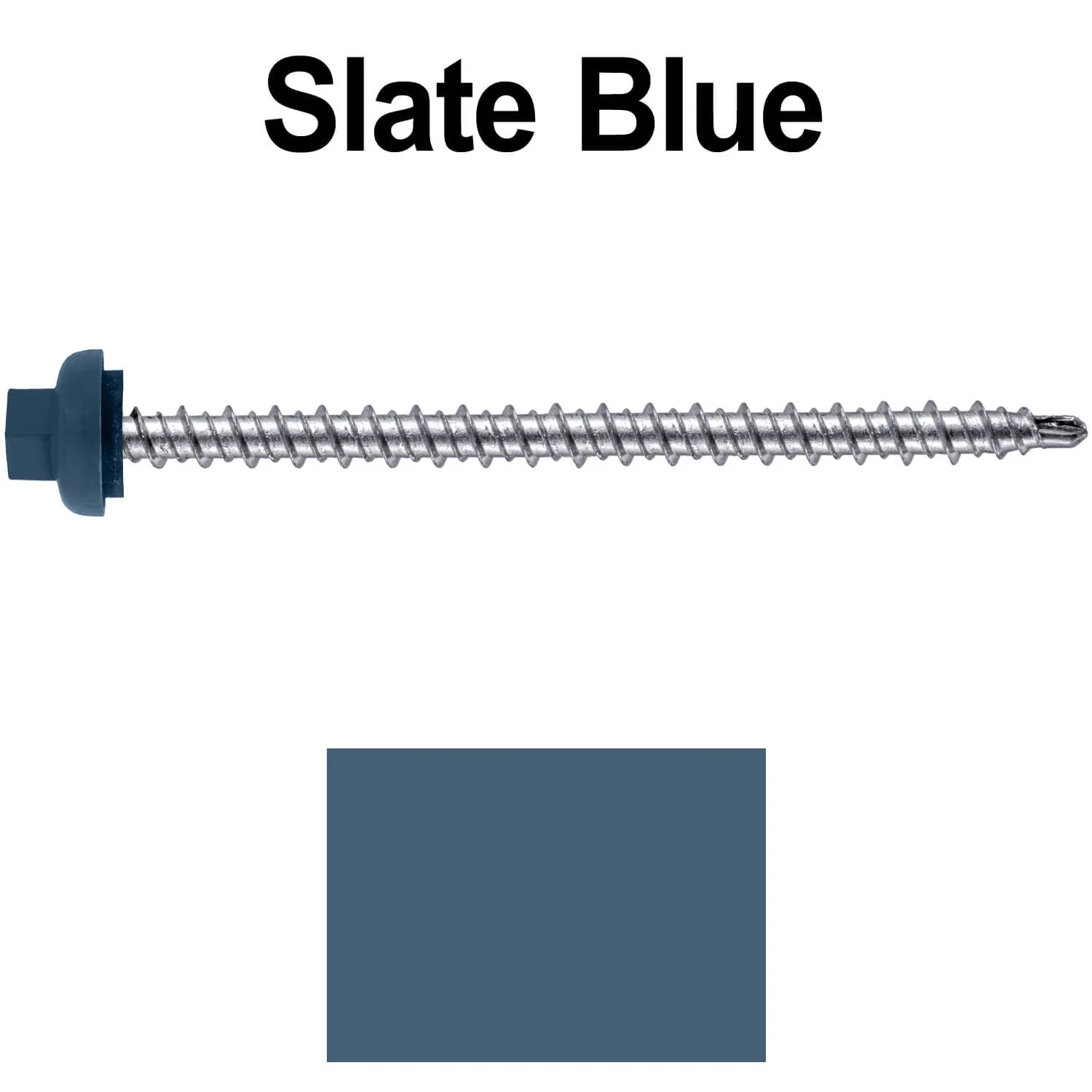 10 X 3" Zinc Aluminum Cap MINI-DRILLER Roofing Screws HI-LO THREAD Zinc Plated Carbon Steel Shank - EPDM Washer - Colored head - Image 119