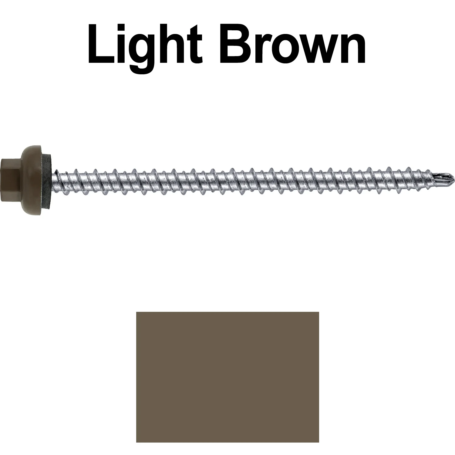 10 X 3" Zinc Aluminum Cap MINI-DRILLER Roofing Screws HI-LO THREAD Zinc Plated Carbon Steel Shank - EPDM Washer - Colored head - Image 12