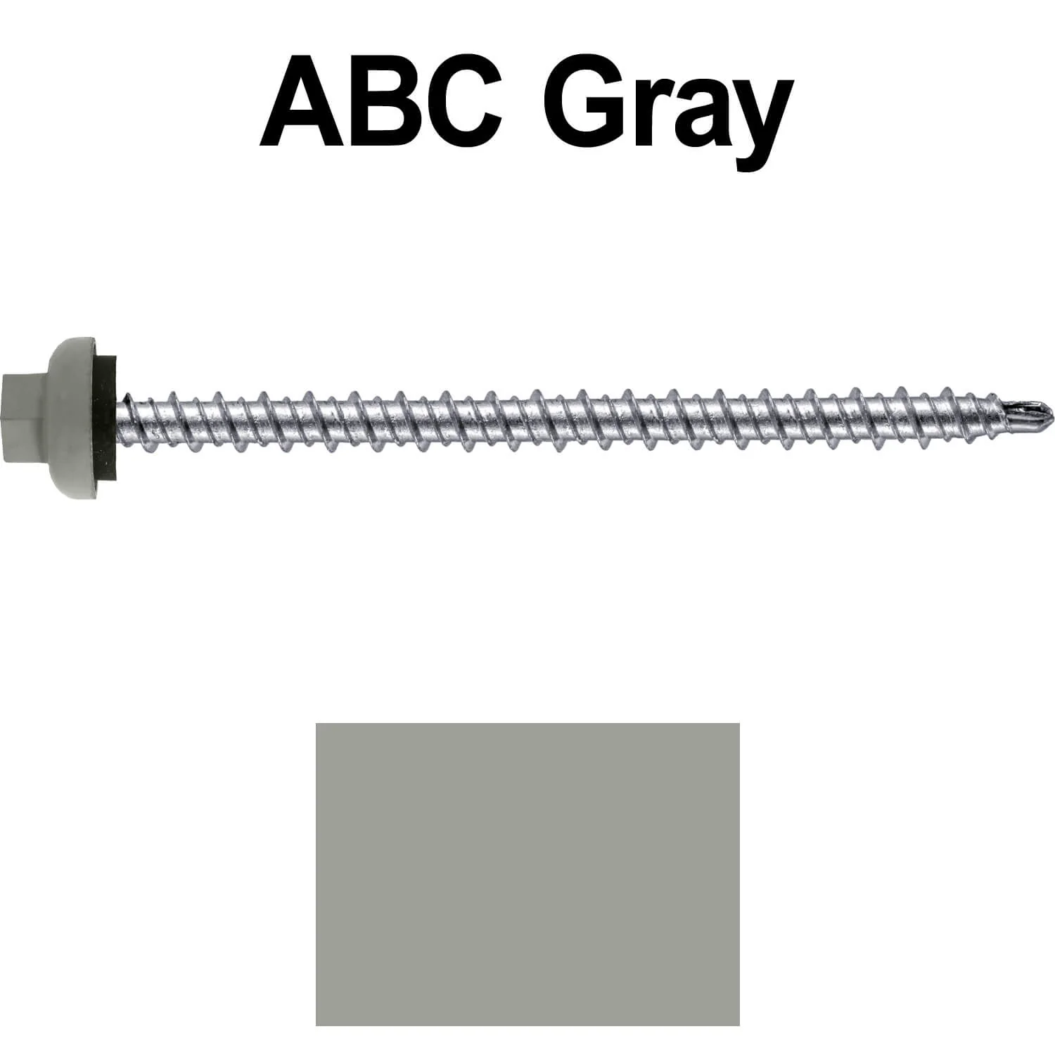 10 X 3" Zinc Aluminum Cap MINI-DRILLER Roofing Screws HI-LO THREAD Zinc Plated Carbon Steel Shank - EPDM Washer - Colored head - Image 48