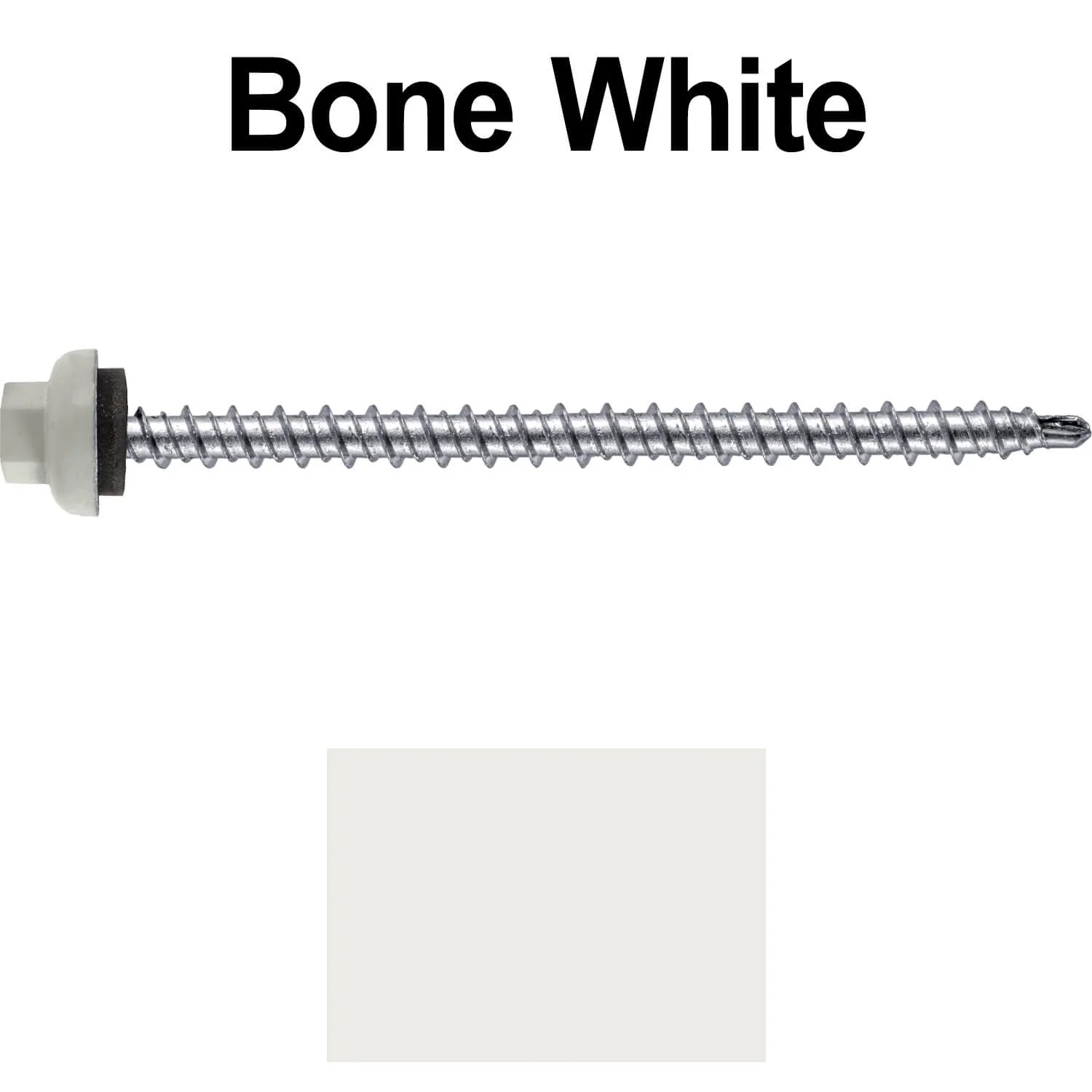 10 X 3" Zinc Aluminum Cap MINI-DRILLER Roofing Screws HI-LO THREAD Zinc Plated Carbon Steel Shank - EPDM Washer - Colored head - Image 55