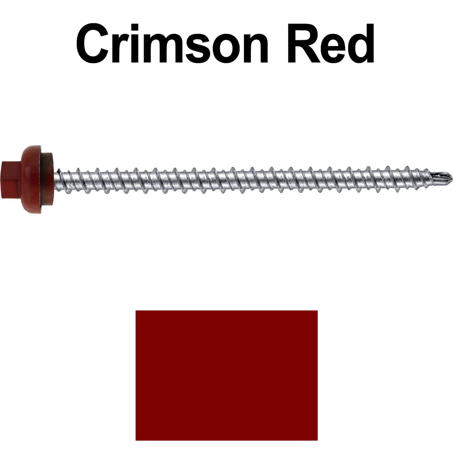 10 X 3" Zinc Aluminum Cap MINI-DRILLER Roofing Screws HI-LO THREAD Zinc Plated Carbon Steel Shank - EPDM Washer - Colored head - Image 73