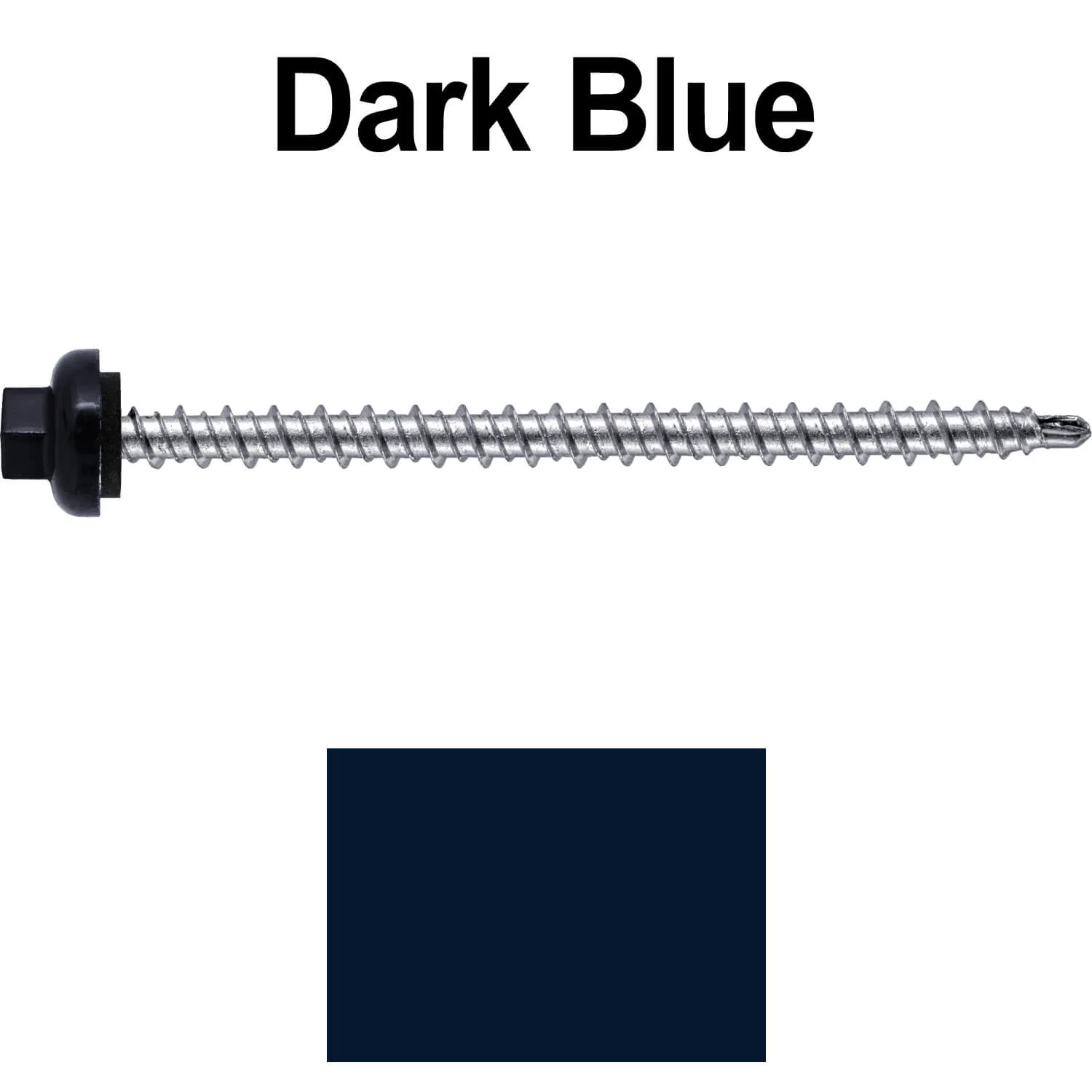 10 X 3" Zinc Aluminum Cap MINI-DRILLER Roofing Screws HI-LO THREAD Zinc Plated Carbon Steel Shank - EPDM Washer - Colored head - Image 75