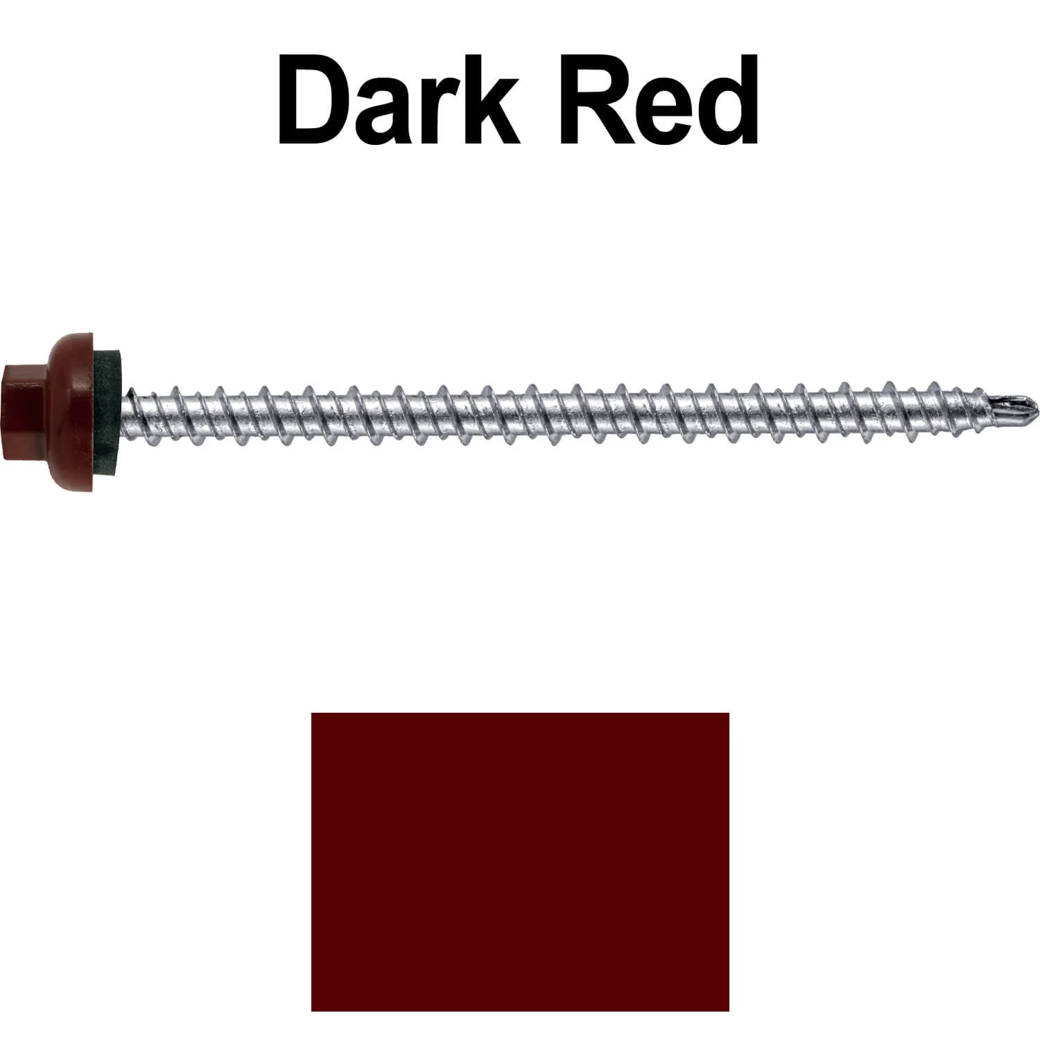10 X 3" Zinc Aluminum Cap MINI-DRILLER Roofing Screws HI-LO THREAD Zinc Plated Carbon Steel Shank - EPDM Washer - Colored head - Image 82