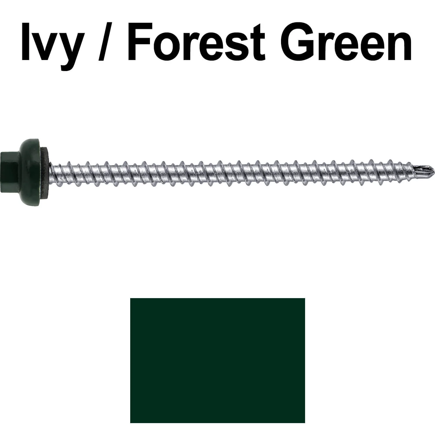 10 X 3" Zinc Aluminum Cap MINI-DRILLER Roofing Screws HI-LO THREAD Zinc Plated Carbon Steel Shank - EPDM Washer - Colored head - Image 97