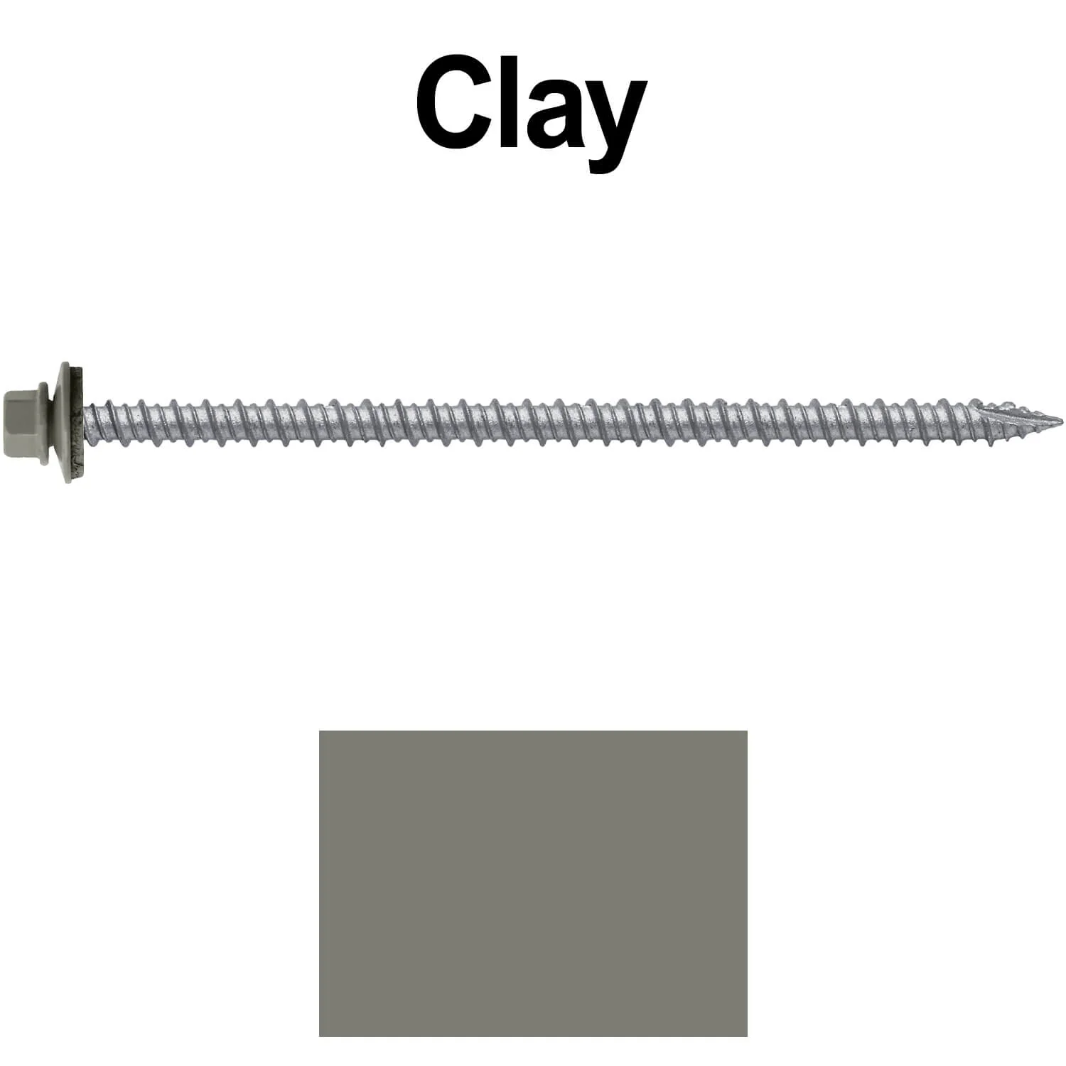 #10 x 4" Metal ROOFING SCREWS - Hex Washer Head - Self starting/self tapping - EPDM washer. Colored head. - Image 15