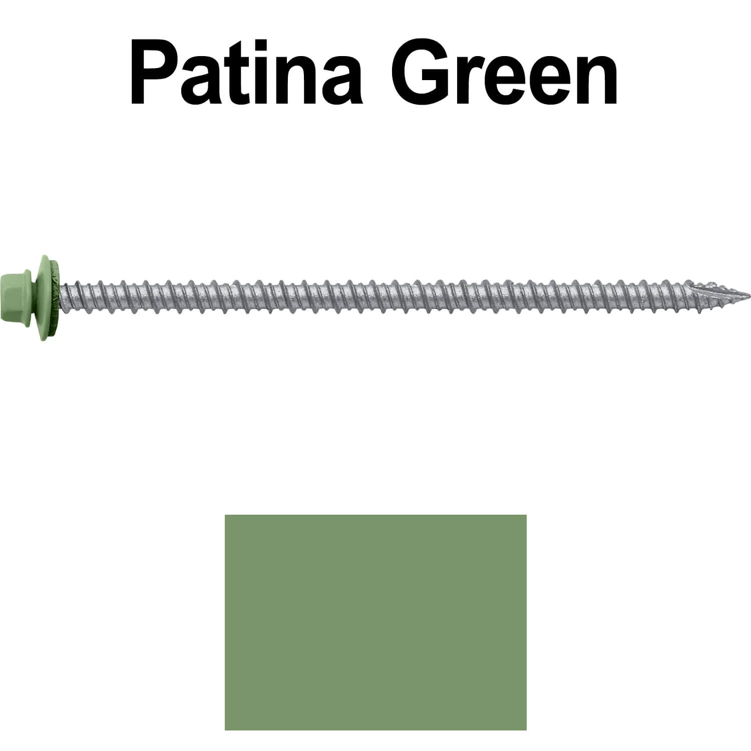 #10 x 4" Metal ROOFING SCREWS - Hex Washer Head - Self starting/self tapping - EPDM washer. Colored head. - Image 37