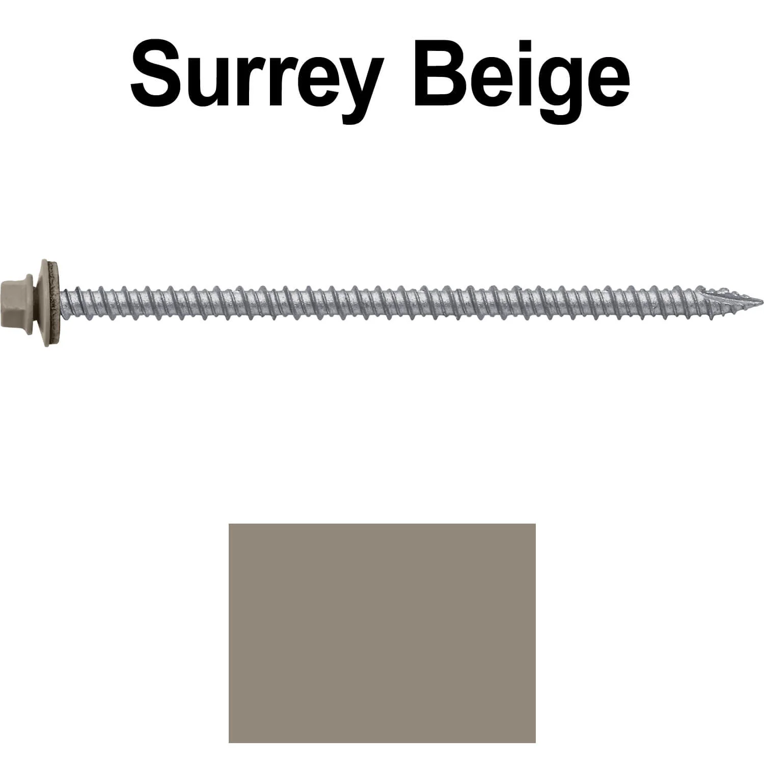#10 x 4" Metal ROOFING SCREWS - Hex Washer Head - Self starting/self tapping - EPDM washer. Colored head. - Image 42