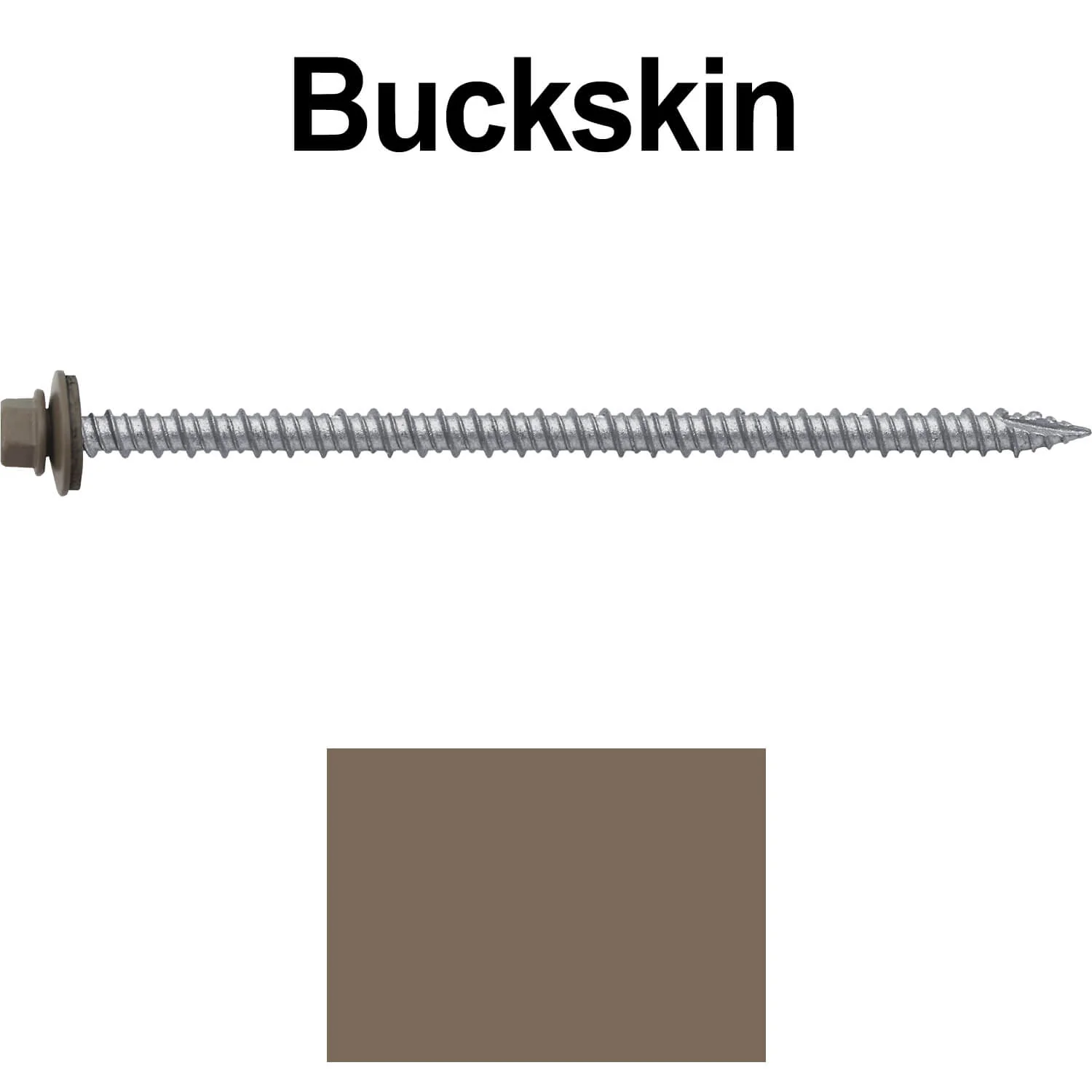 #10 x 4" Metal ROOFING SCREWS - Hex Washer Head - Self starting/self tapping - EPDM washer. Colored head. - Image 59