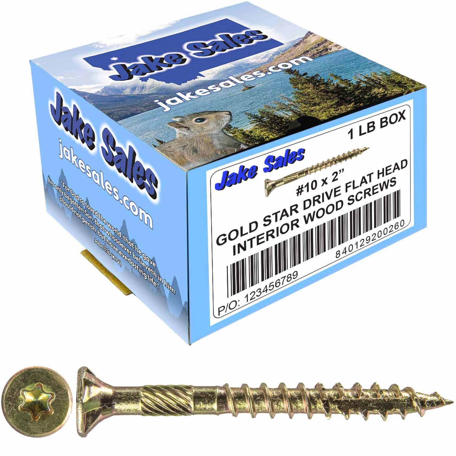 #10 Gold Star/Torx Drive Zinc Coated T-25 Flat Head Wood Screws - Image 47