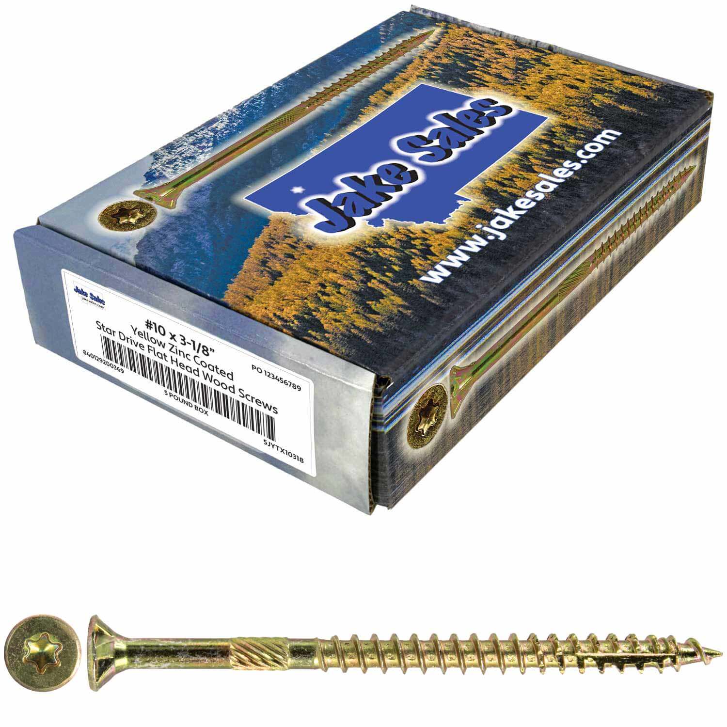 #10 Gold Star/Torx Drive Zinc Coated T-25 Flat Head Wood Screws - Image 62