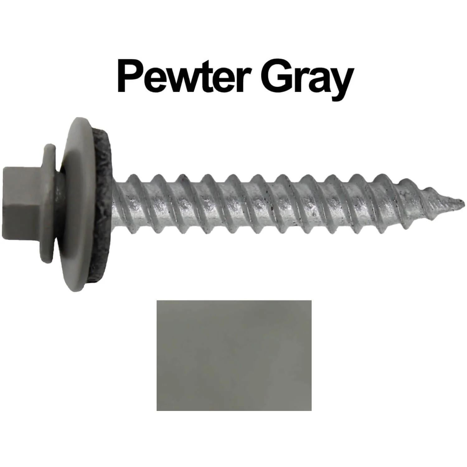 #12 x 1-1/2"  RE-GRIP METAL ROOFING SCREWS - Hex Washer Head - Self starting/self tapping - EPDM washer. Colored head. - Image 110