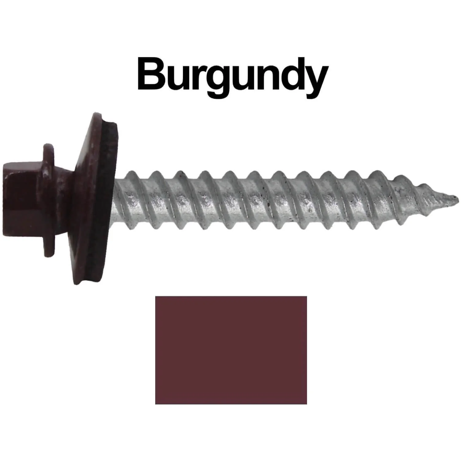 #12 x 1-1/2"  RE-GRIP METAL ROOFING SCREWS - Hex Washer Head - Self starting/self tapping - EPDM washer. Colored head. - Image 17