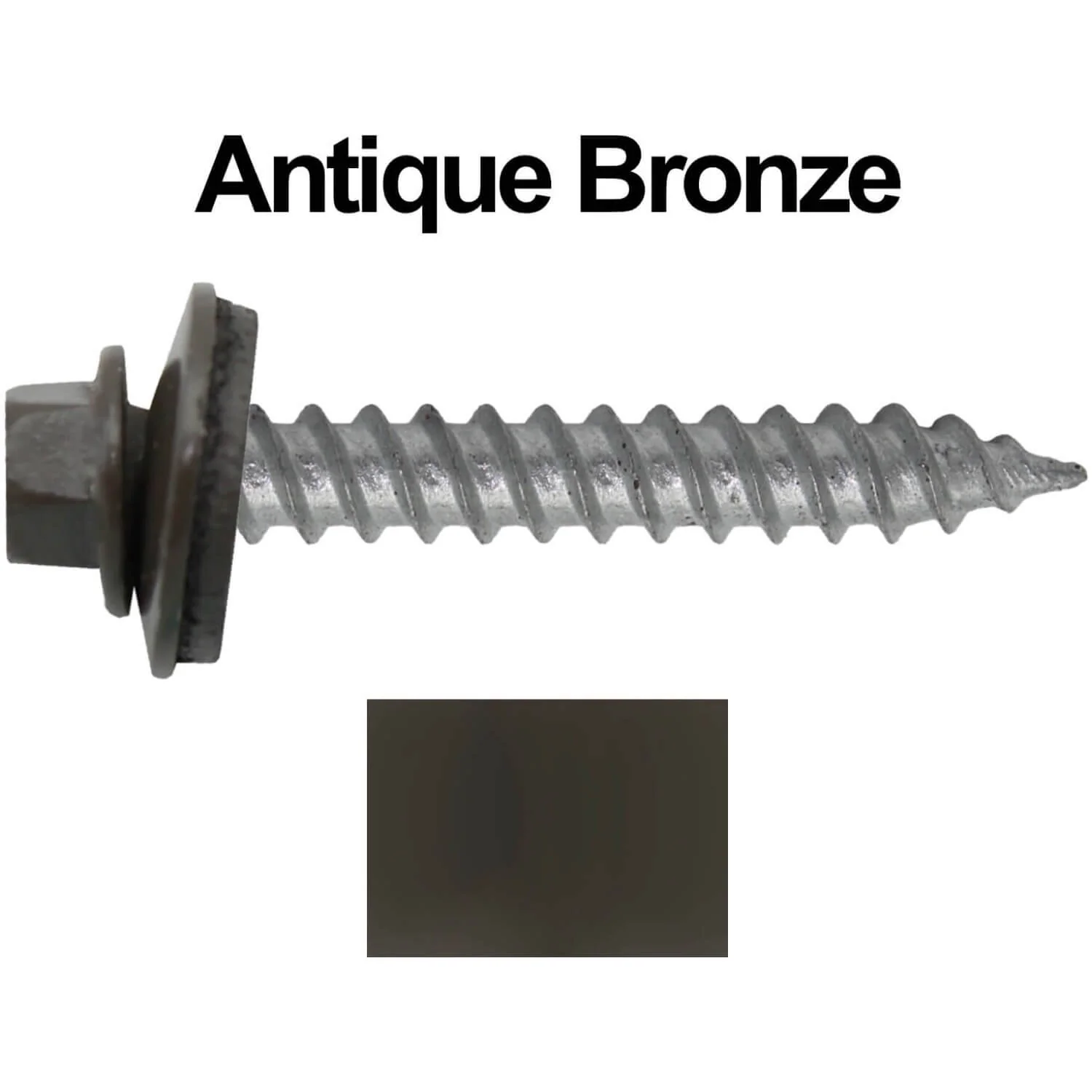 #12 x 1-1/2"  RE-GRIP METAL ROOFING SCREWS - Hex Washer Head - Self starting/self tapping - EPDM washer. Colored head. - Image 18