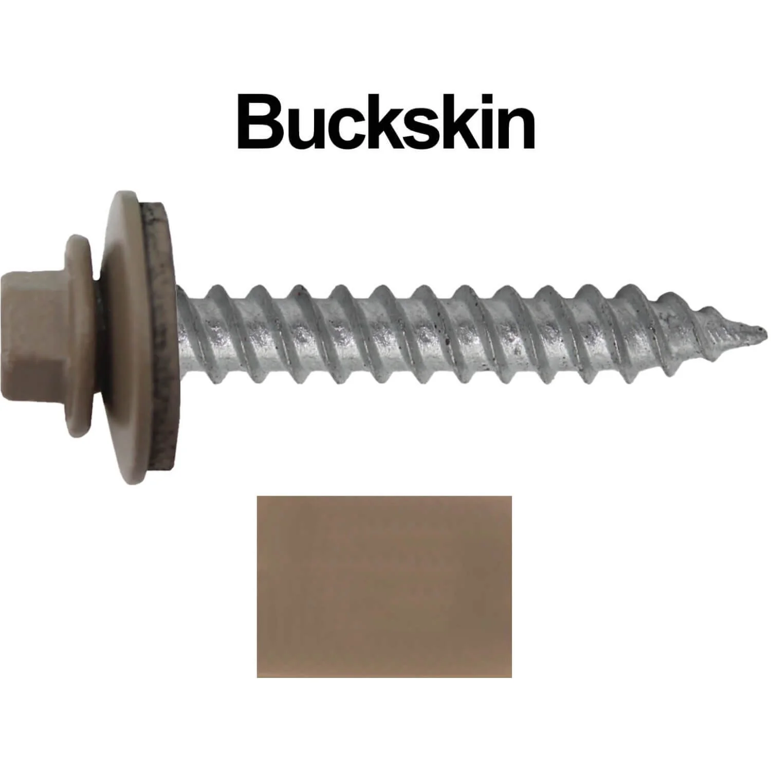 #12 x 1-1/2"  RE-GRIP METAL ROOFING SCREWS - Hex Washer Head - Self starting/self tapping - EPDM washer. Colored head. - Image 58