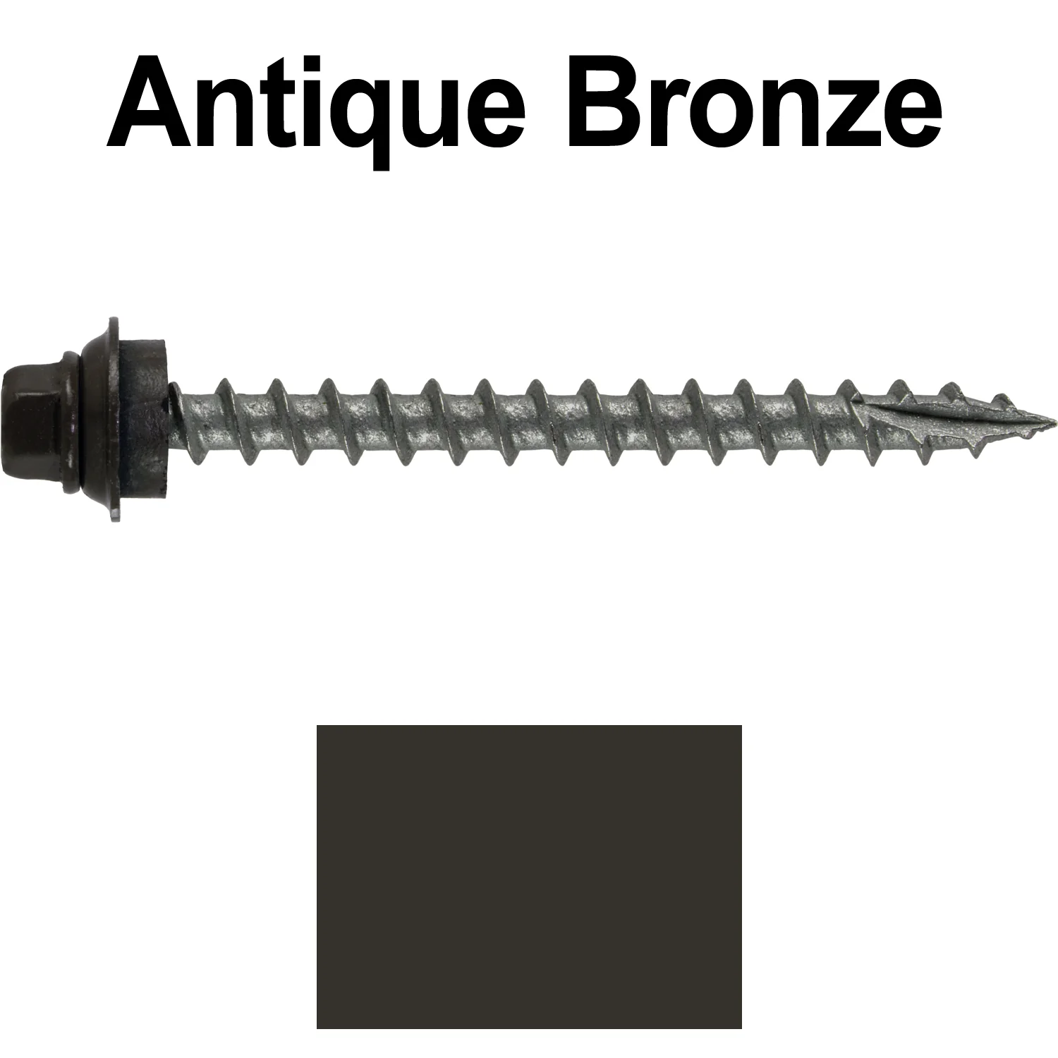 12 X 2-1/2" Metal Roofing Screws For OSB and Plywood - Galvanized Metal to Wood Type 17 Tip - 1/4" Hex Head - Assembled EPDM Washer - Image 26