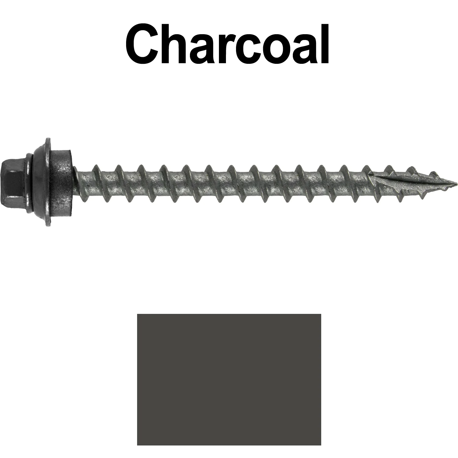 12 X 2-1/2" Metal Roofing Screws For OSB and Plywood - Galvanized Metal to Wood Type 17 Tip - 1/4" Hex Head - Assembled EPDM Washer - Image 52