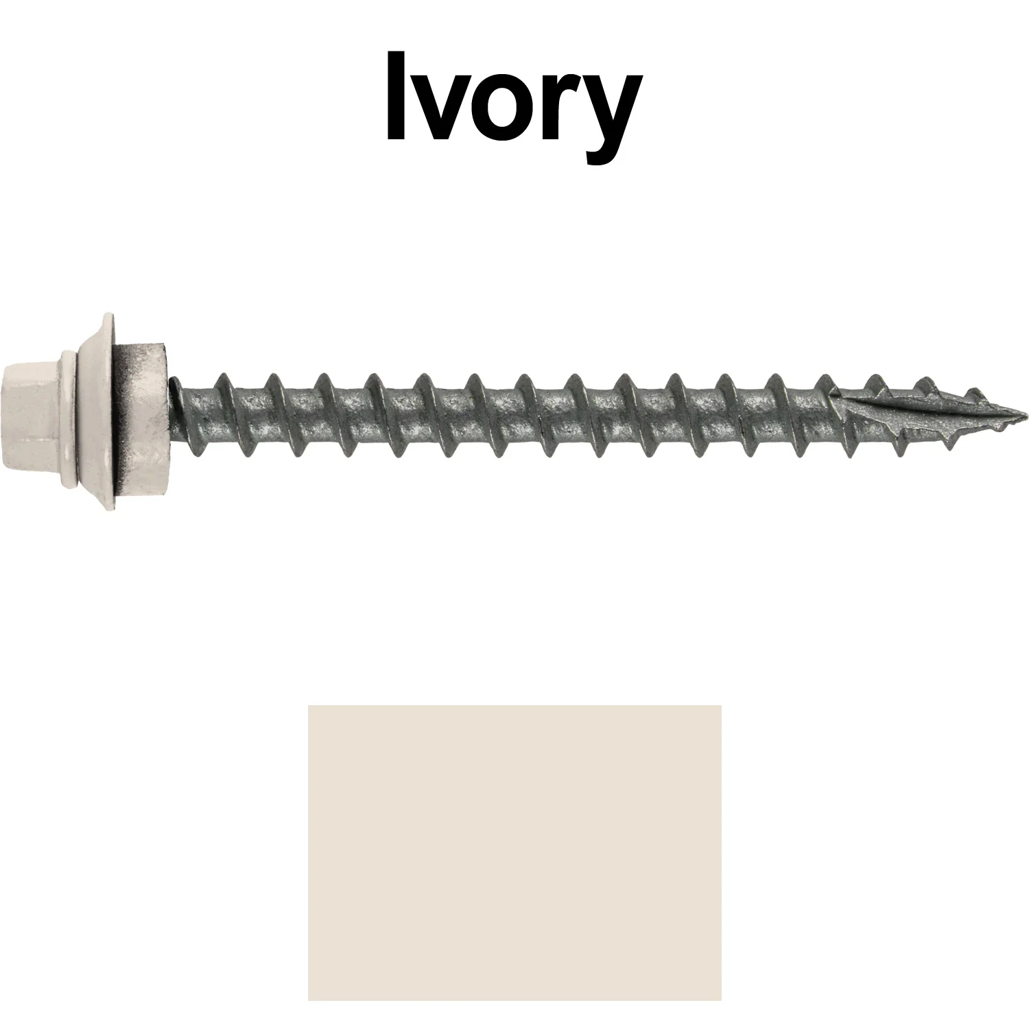 12 X 2-1/2" Metal Roofing Screws For OSB and Plywood - Galvanized Metal to Wood Type 17 Tip - 1/4" Hex Head - Assembled EPDM Washer - Image 82