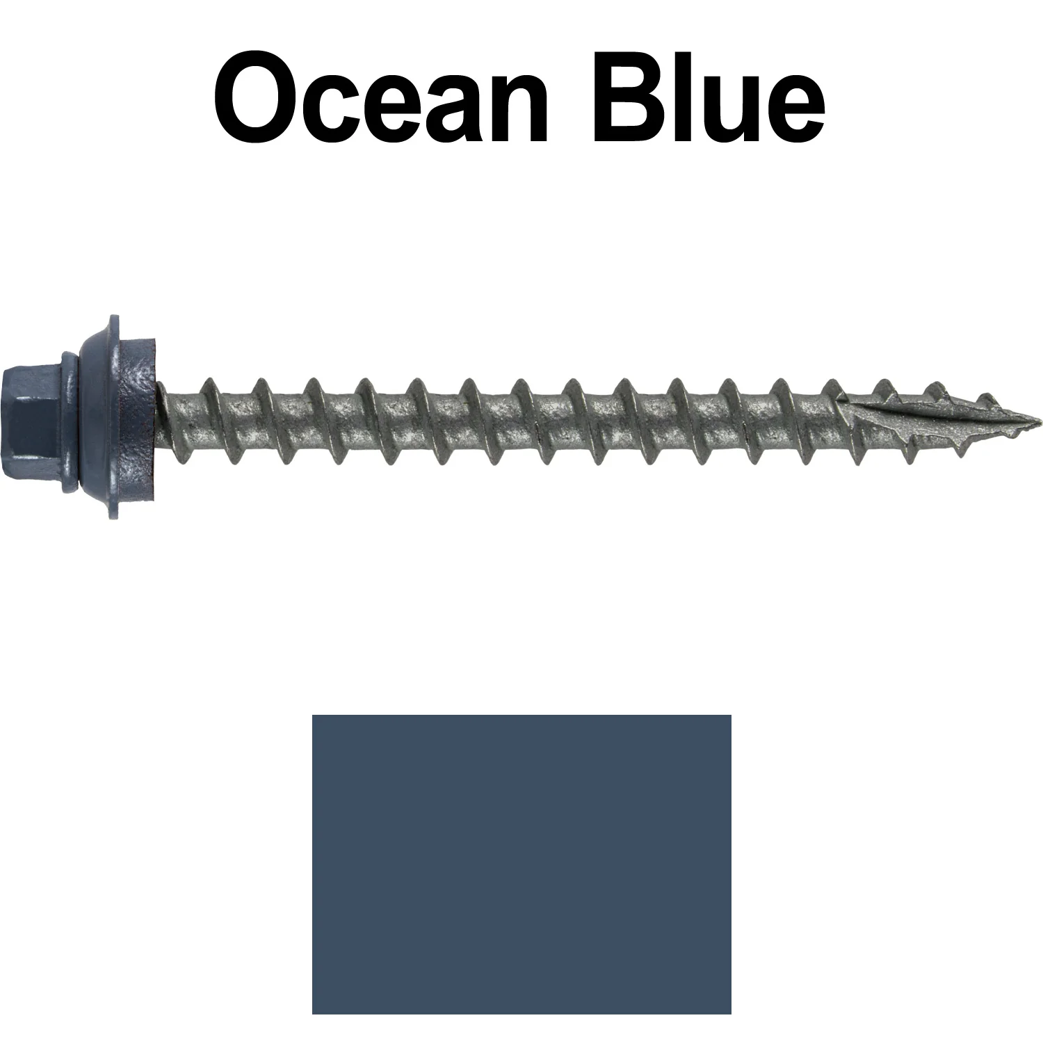 12 X 2-1/2" Metal Roofing Screws For OSB and Plywood - Galvanized Metal to Wood Type 17 Tip - 1/4" Hex Head - Assembled EPDM Washer - Image 99