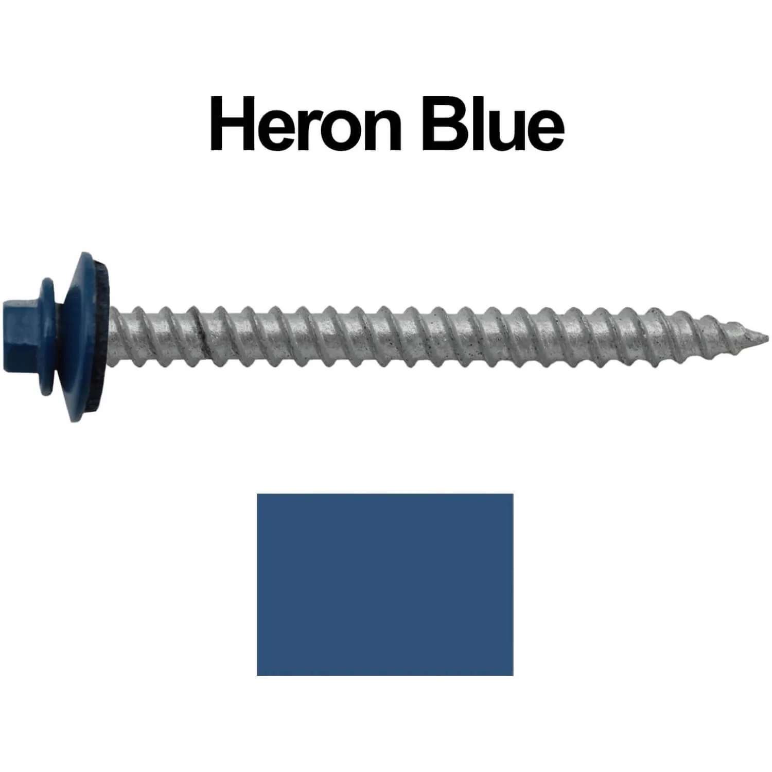 #12 x 2-1/2" RE-GRIP METAL ROOFING SCREWS - Hex Washer Head - Self starting/self tapping - EPDM washer. Colored head. - Image 17