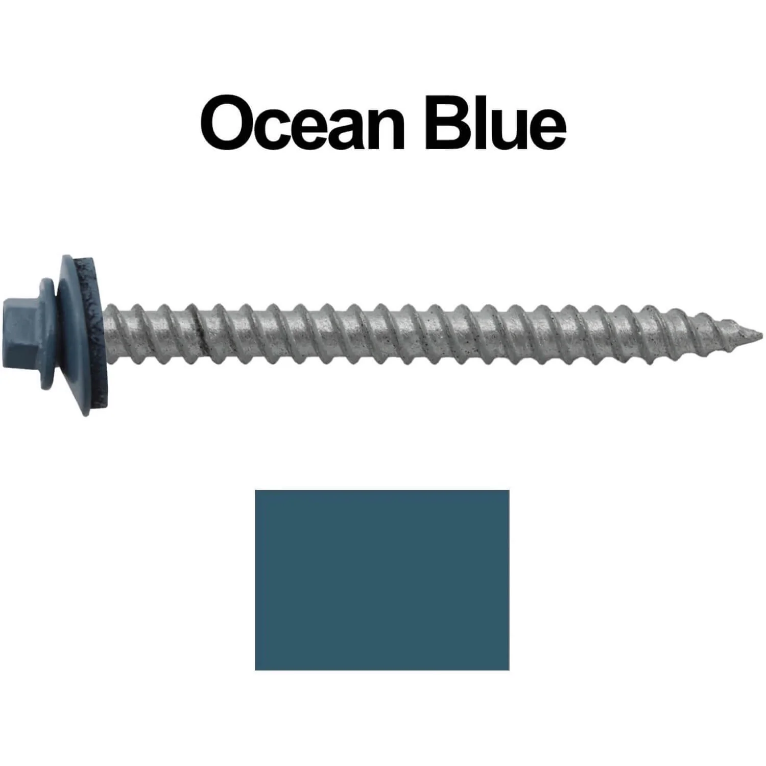 #12 x 2-1/2" RE-GRIP METAL ROOFING SCREWS - Hex Washer Head - Self starting/self tapping - EPDM washer. Colored head. - Image 21