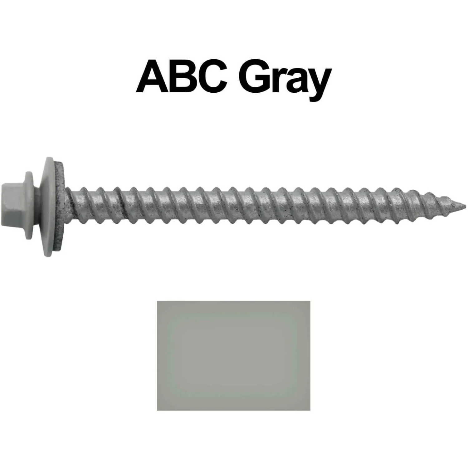 #12 x 2-1/2" RE-GRIP METAL ROOFING SCREWS - Hex Washer Head - Self starting/self tapping - EPDM washer. Colored head. - Image 25