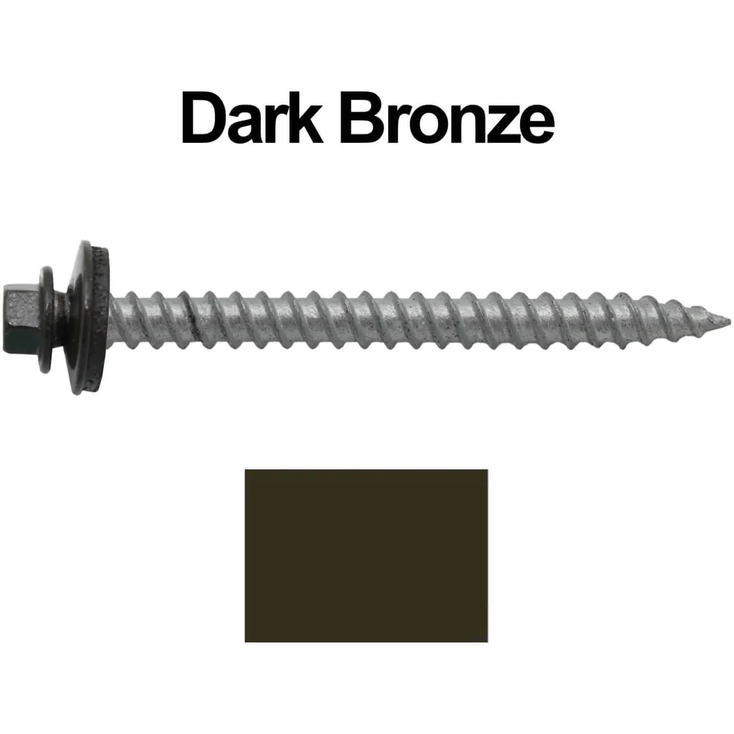 #12 x 2-1/2" RE-GRIP METAL ROOFING SCREWS - Hex Washer Head - Self starting/self tapping - EPDM washer. Colored head. - Image 37