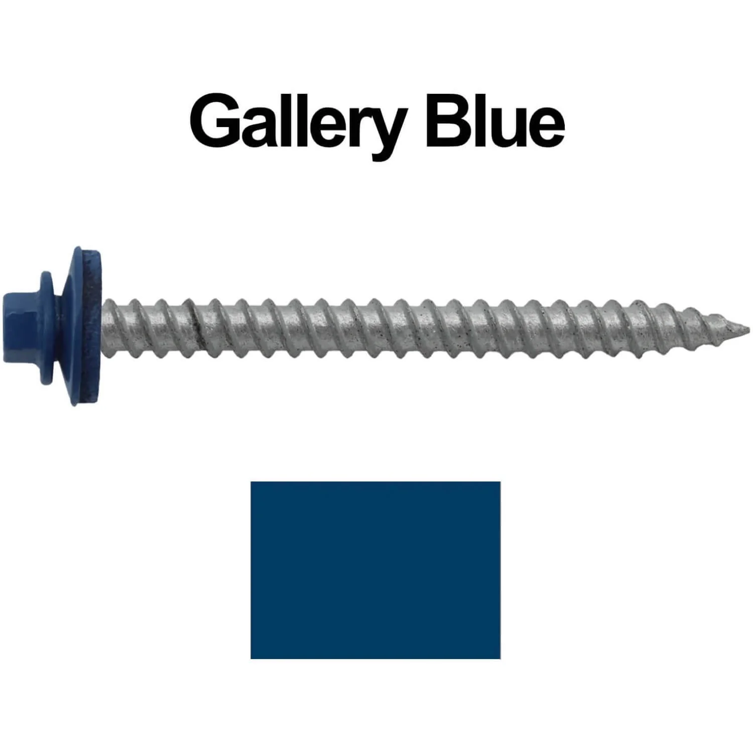 #12 x 2-1/2" RE-GRIP METAL ROOFING SCREWS - Hex Washer Head - Self starting/self tapping - EPDM washer. Colored head. - Image 86