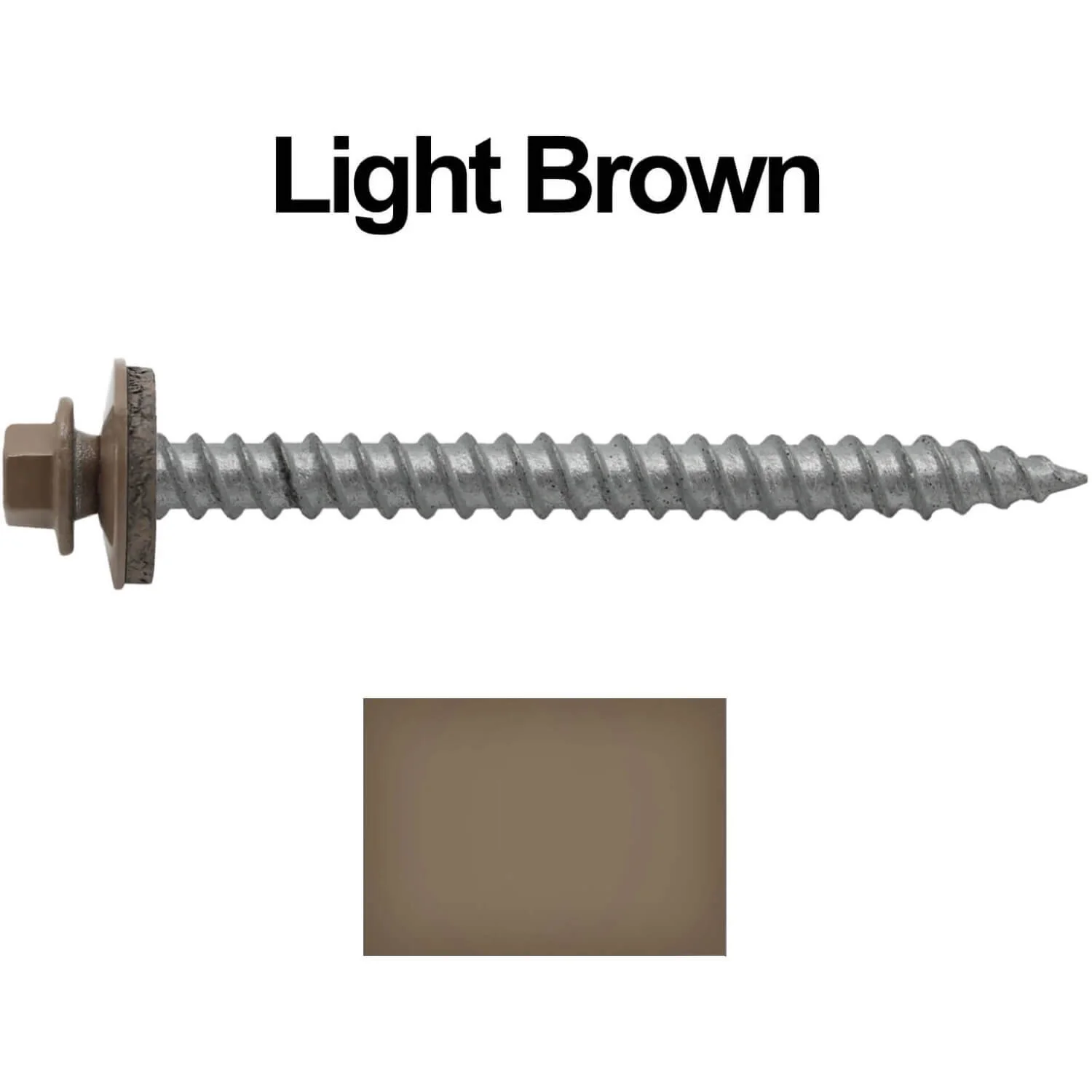 #12 x 2-1/2" RE-GRIP METAL ROOFING SCREWS - Hex Washer Head - Self starting/self tapping - EPDM washer. Colored head. - Image 96