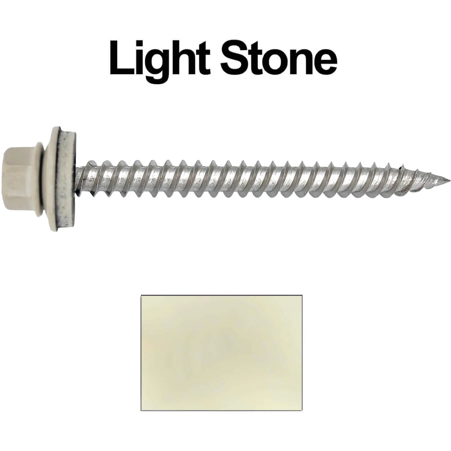 12 x 2-1/2" Stainless Steel Metal Roofing Screw - Hex Washer Head - Self starting/self tapping - EPDM washer. Colored head. - Image 102
