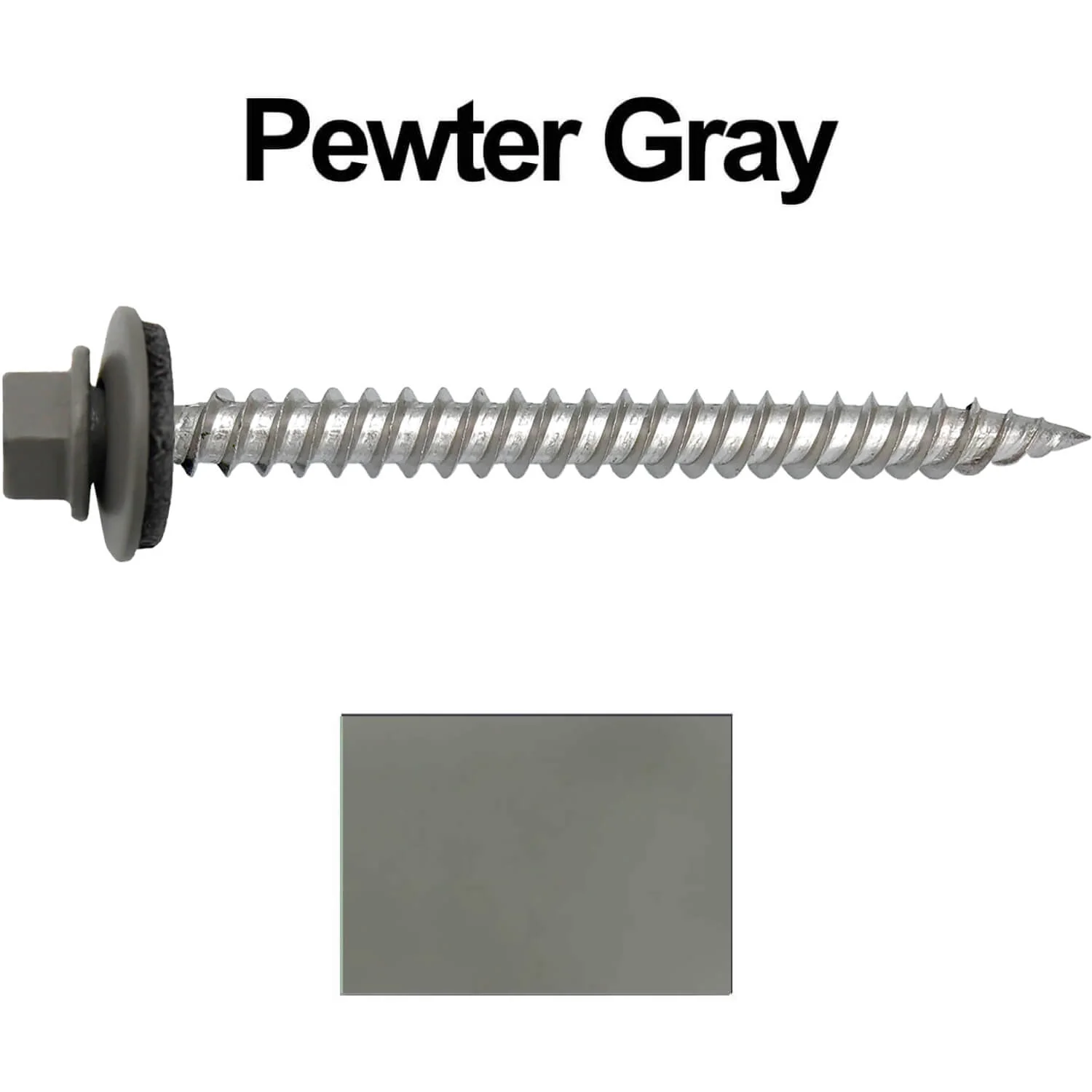 12 x 2-1/2" Stainless Steel Metal Roofing Screw - Hex Washer Head - Self starting/self tapping - EPDM washer. Colored head. - Image 112