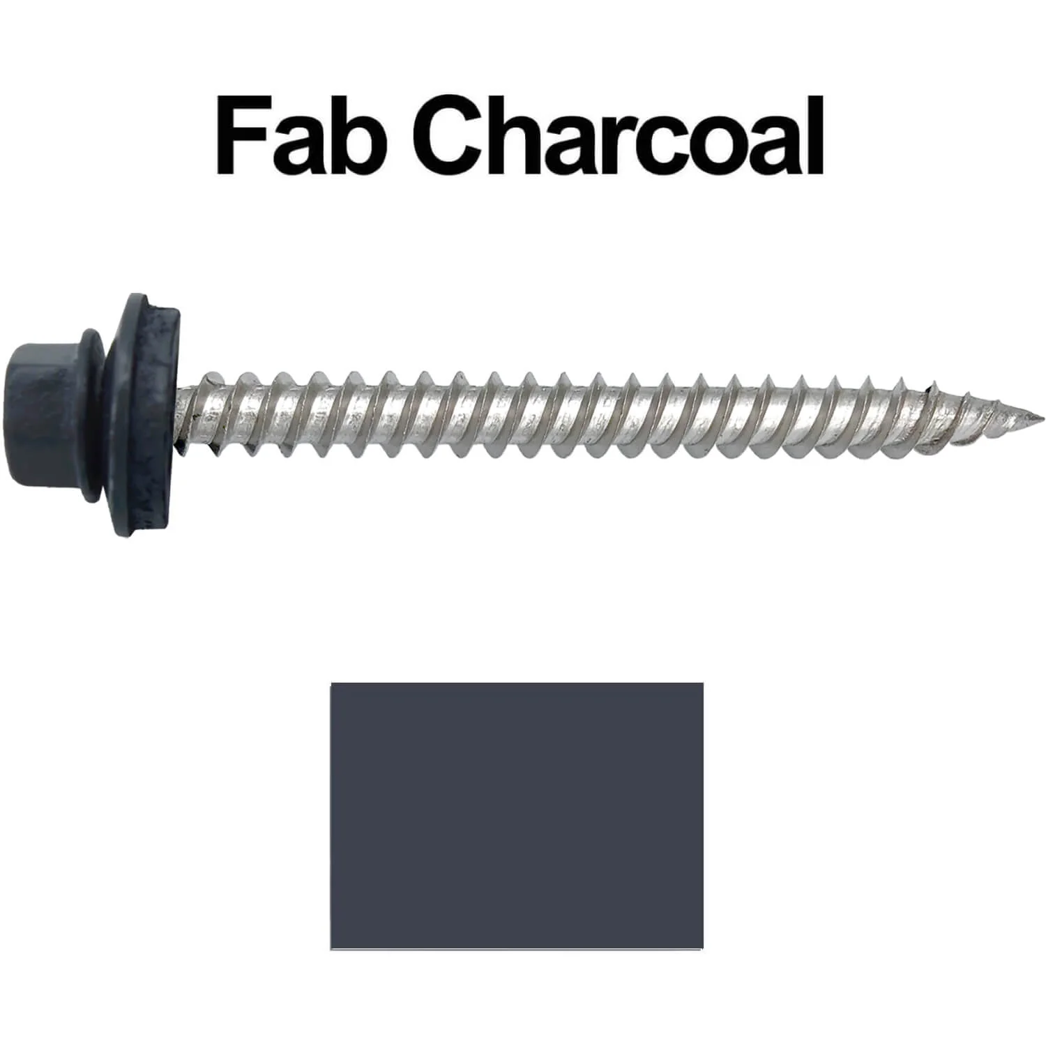12 x 2-1/2" Stainless Steel Metal Roofing Screw - Hex Washer Head - Self starting/self tapping - EPDM washer. Colored head. - Image 24