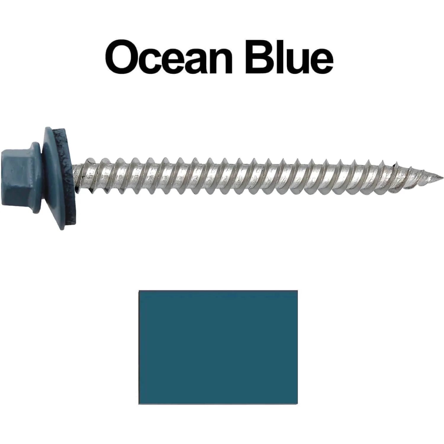 12 x 2-1/2" Stainless Steel Metal Roofing Screw - Hex Washer Head - Self starting/self tapping - EPDM washer. Colored head. - Image 35