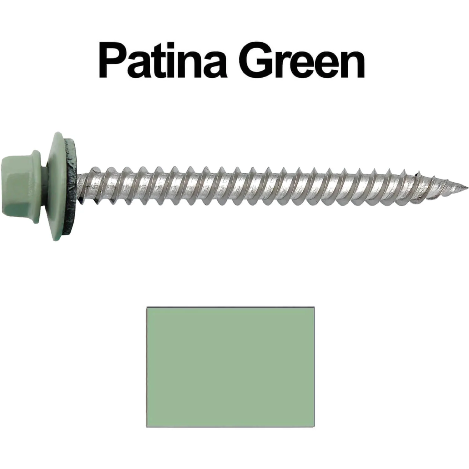 12 x 2-1/2" Stainless Steel Metal Roofing Screw - Hex Washer Head - Self starting/self tapping - EPDM washer. Colored head. - Image 37
