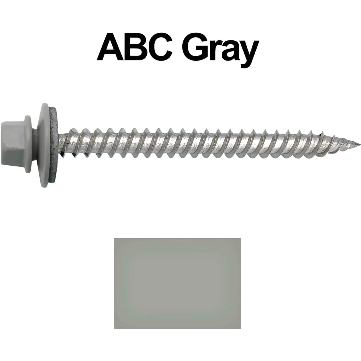 12 x 2-1/2" Stainless Steel Metal Roofing Screw - Hex Washer Head - Self starting/self tapping - EPDM washer. Colored head. - Image 5