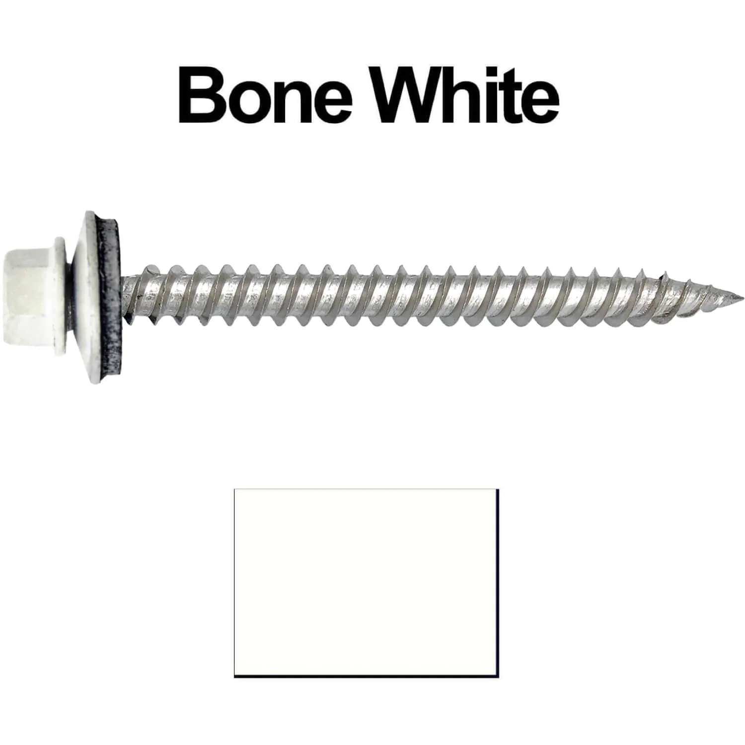 12 x 2-1/2" Stainless Steel Metal Roofing Screw - Hex Washer Head - Self starting/self tapping - EPDM washer. Colored head. - Image 9