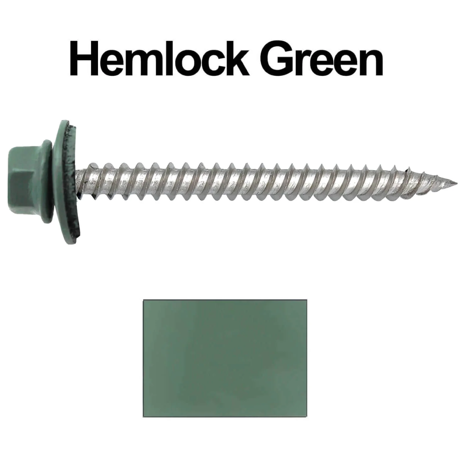 12 x 2-1/2" Stainless Steel Metal Roofing Screw - Hex Washer Head - Self starting/self tapping - EPDM washer. Colored head. - Image 90