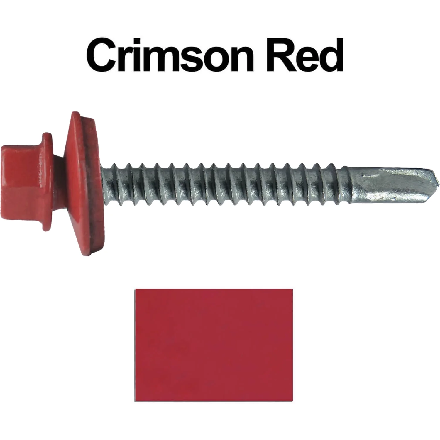 #12 x 2-1/2" Metal to Metal Type #3 Metal Roofing Screws - Hex Head Drill Point - 9/16" EPDM Washer. Colored head. - Image 71