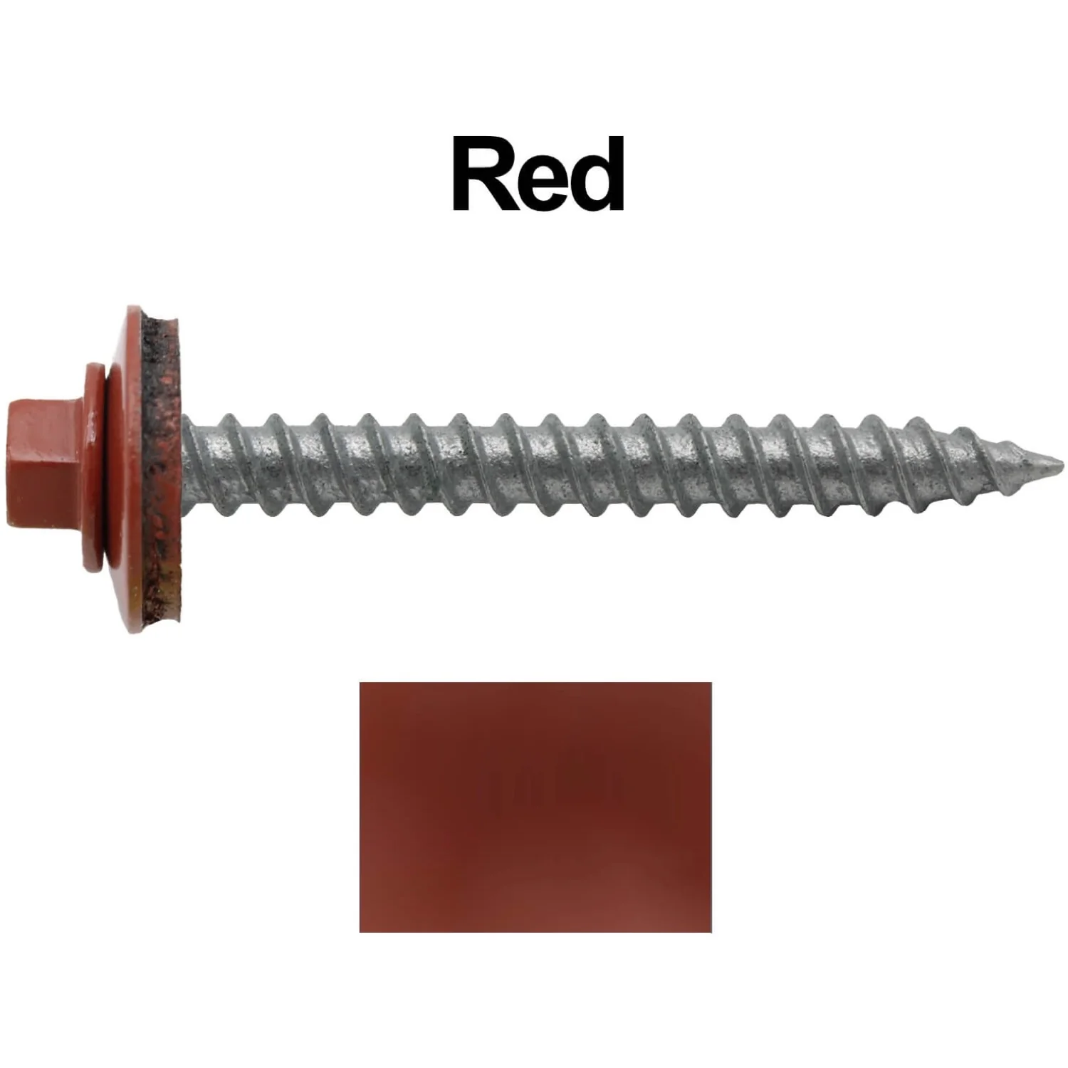 #12 x 2" RE-GRIP METAL ROOFING SCREWS - Hex Washer Head - Self starting/self tapping - EPDM washer. Colored head. - Image 28