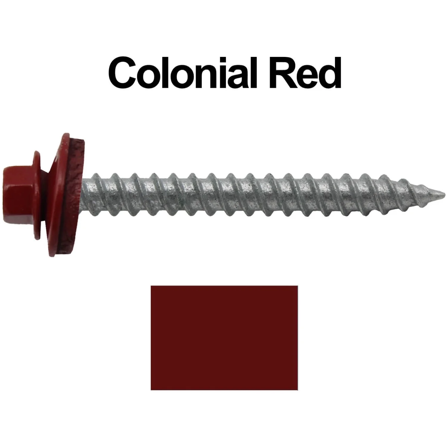 #12 x 2" RE-GRIP METAL ROOFING SCREWS - Hex Washer Head - Self starting/self tapping - EPDM washer. Colored head. - Image 35
