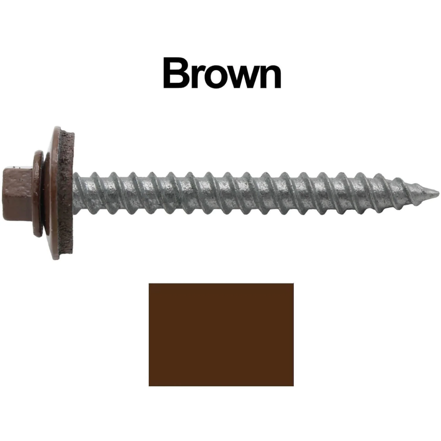#12 x 2" RE-GRIP METAL ROOFING SCREWS - Hex Washer Head - Self starting/self tapping - EPDM washer. Colored head. - Image 8